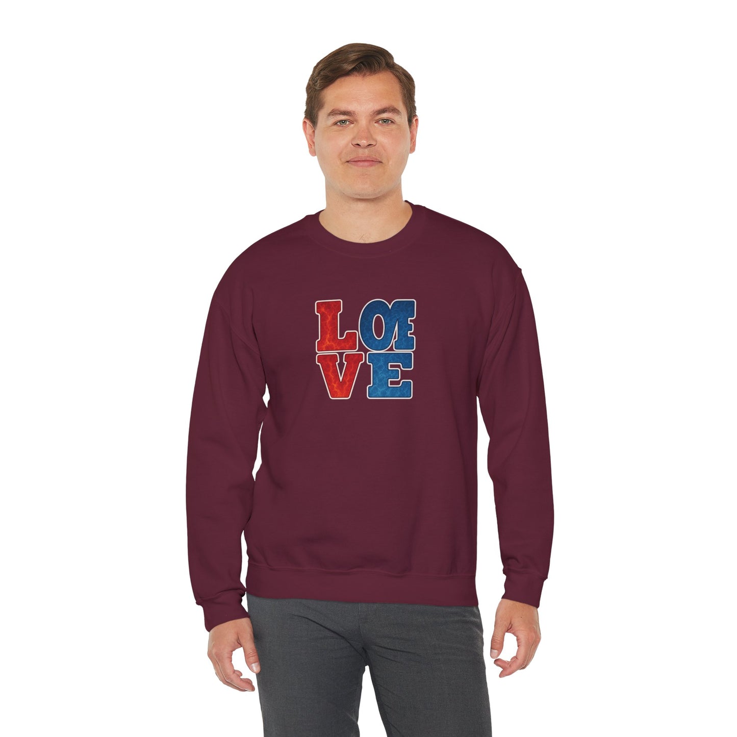 Patriotic Love Sweatshirt | Unisex Crewneck, Cozy Top for Celebrations, Gifts, Independence Day, Casual Style, Everyday Comfort