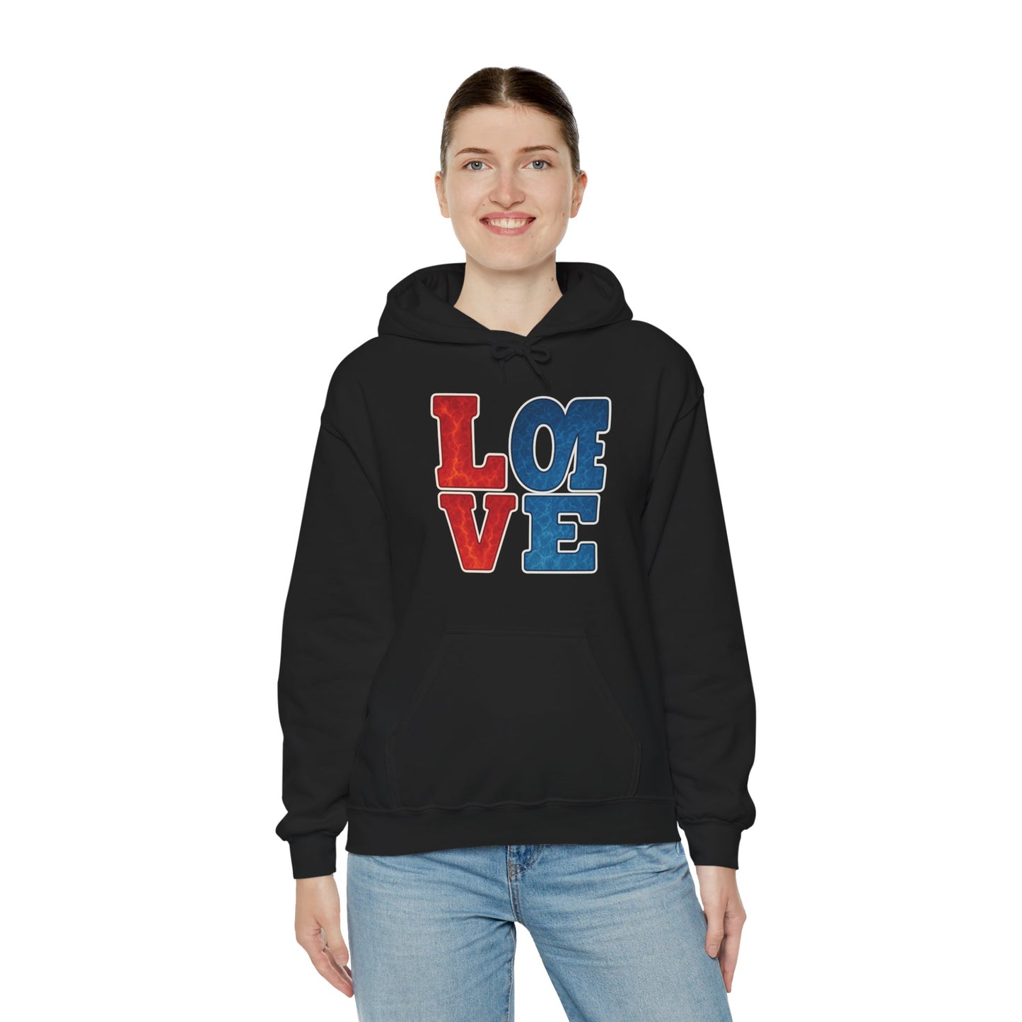 Unisex Hooded Sweatshirt with 'LOVE' Design - Cozy Gift for Friends, Valentine's Day, Casual Wear, Relaxation, Everyday Use