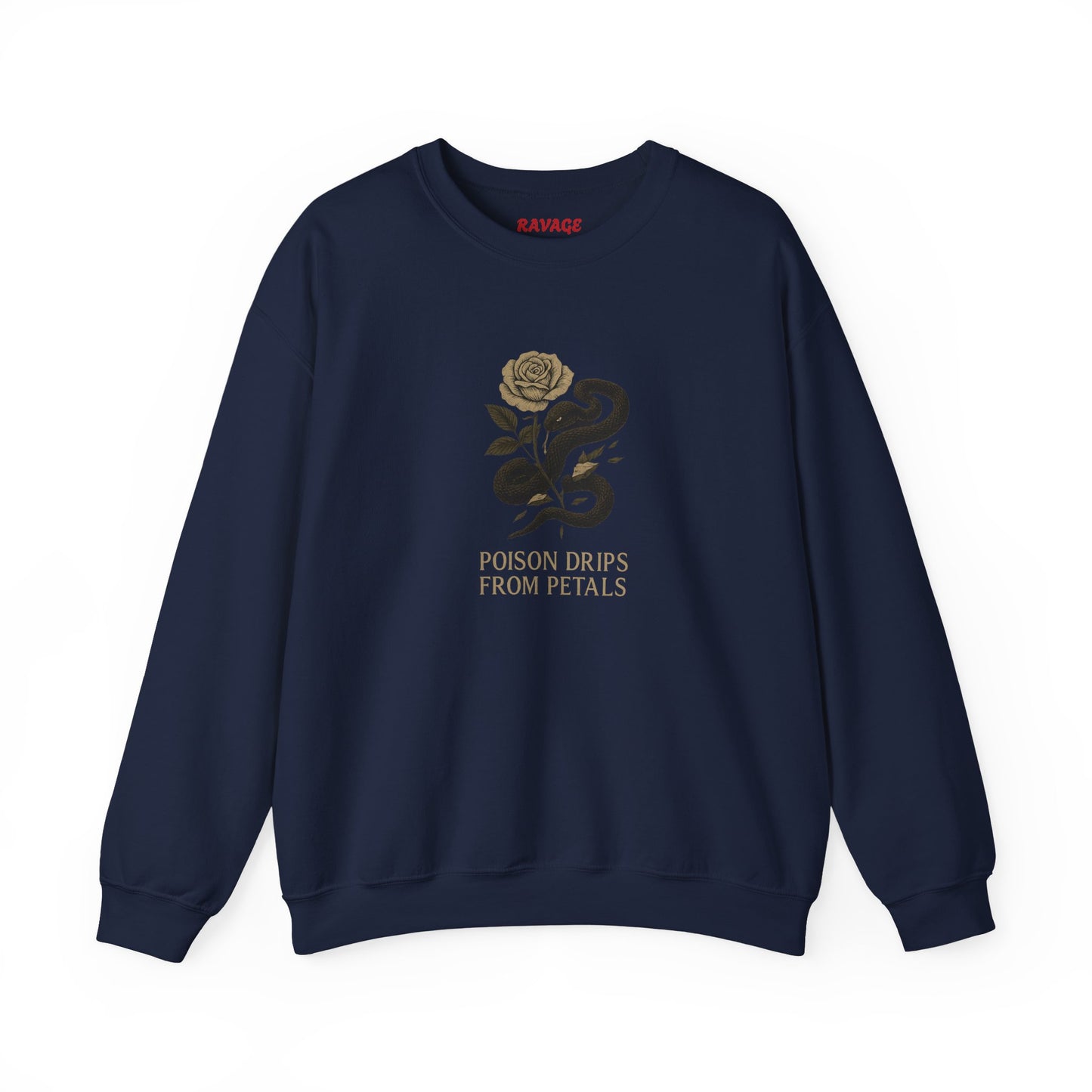 POISON DRIPS FROM PETALS Unisex Crewneck Sweatshirt – Heavy Blend Pullover for Casual Wear | Cozy Streetwear Gift for Her, Feminist Fashion Statement
