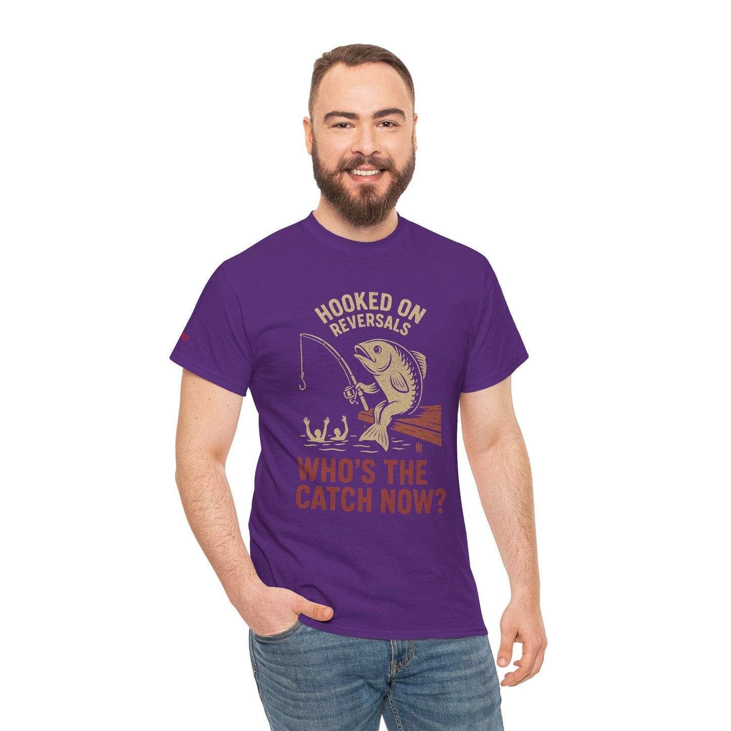 Hooked on Reversals Fishing Tee - Unisex Cotton T-Shirt for Fishing Lovers, Great for Outdoors, Gift for Dad, Summer Apparel, Casual Wear