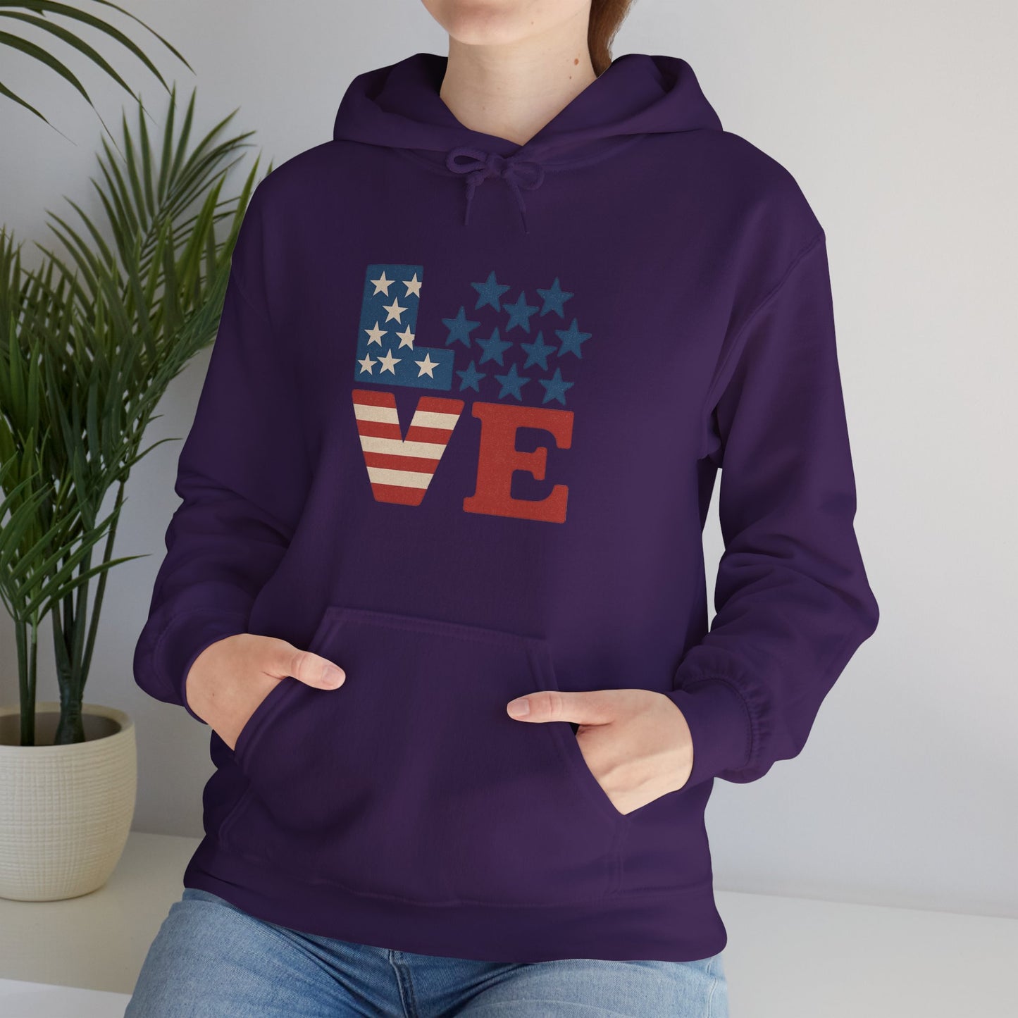 Unisex Hooded Sweatshirt with 'LOVE' Design - Cozy Gift for Friends, Valentine's Day, Casual Wear, Relaxation, Everyday Use