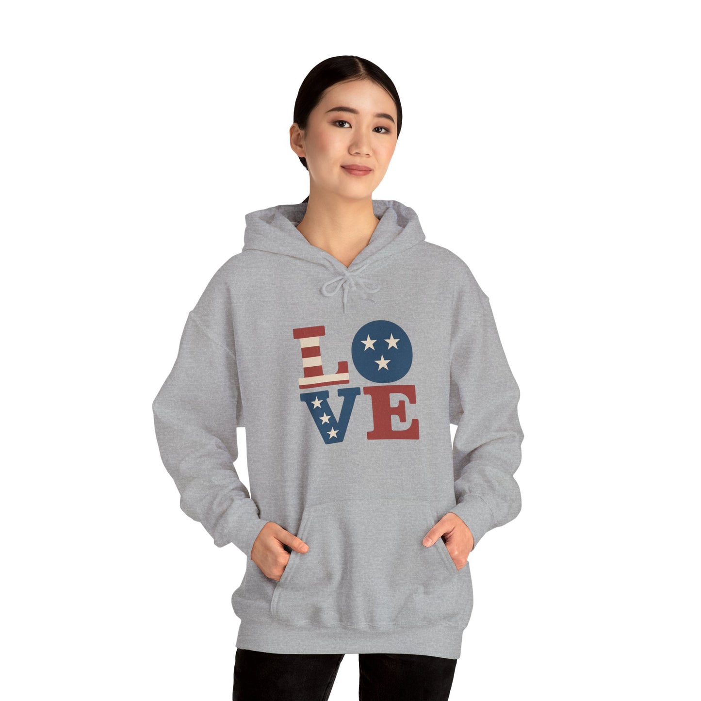 Unisex Hooded Sweatshirt with 'LOVE' Design - Cozy Gift for Friends, Valentine's Day, Casual Wear, Relaxation, Everyday Use