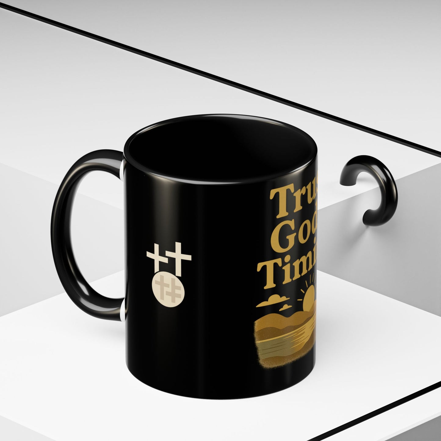 Trust God's Timing Christian Coffee Mug – Inspirational Accent Cup (11oz & 15oz), Faith-Based Gift for Coffee & Tea Lovers