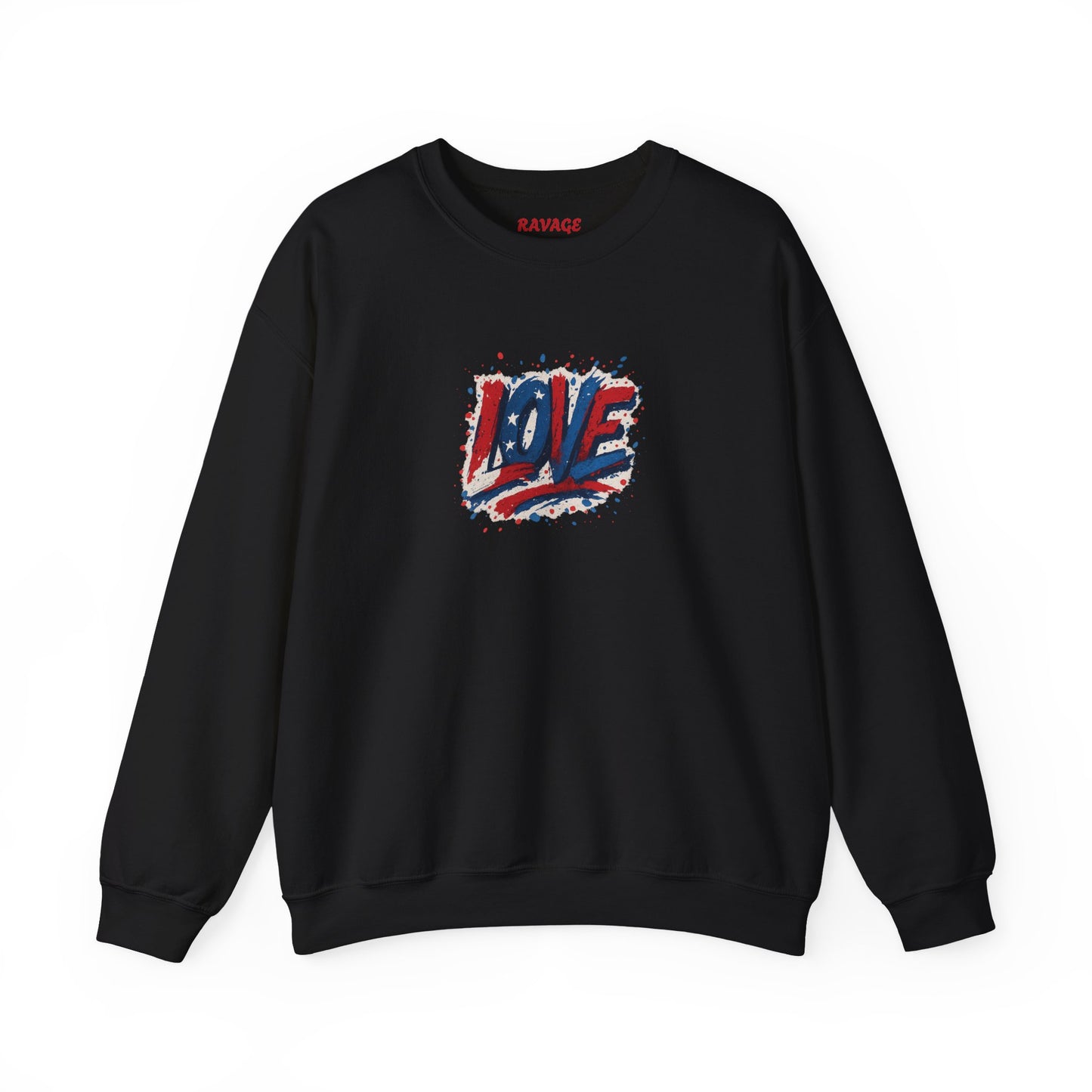 Patriotic Love Sweatshirt | Unisex Crewneck, Cozy Top for Celebrations, Gifts, Independence Day, Casual Style, Everyday Comfort
