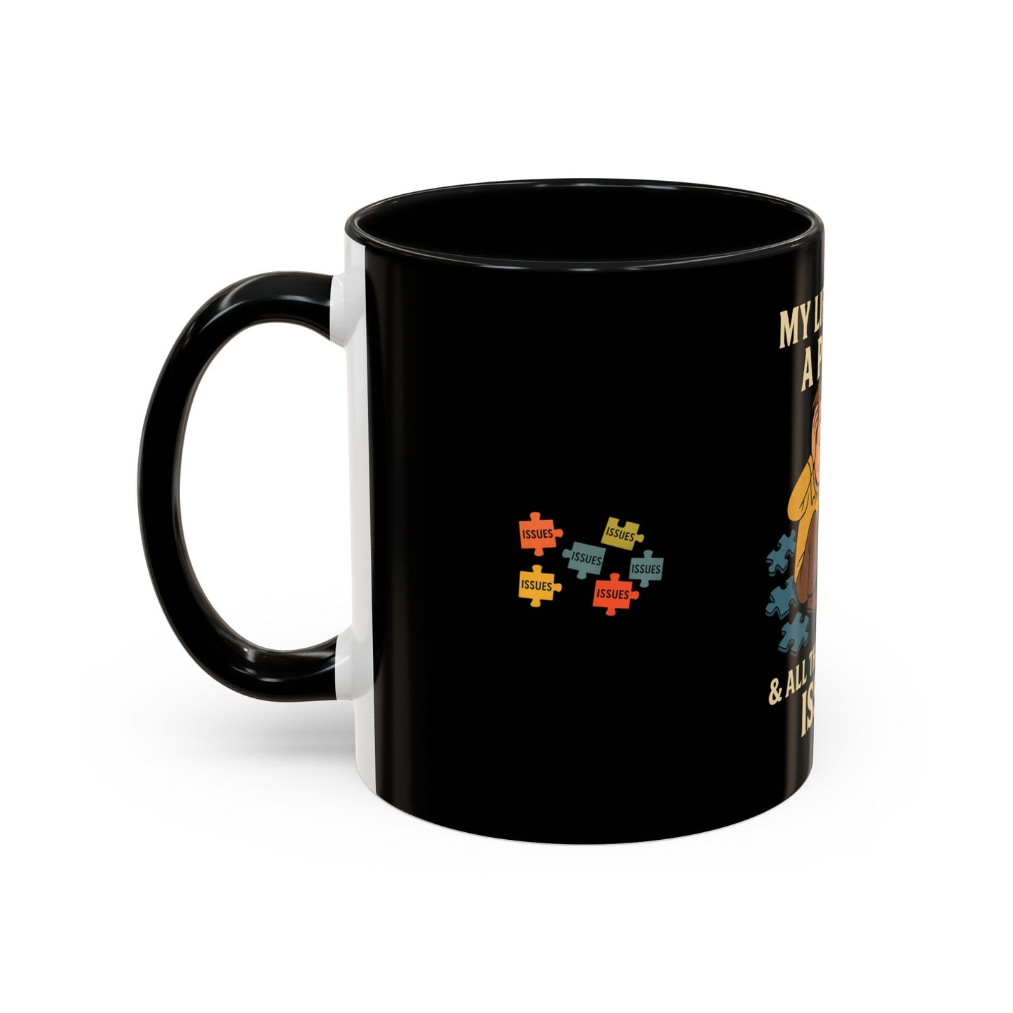 Puzzle-Themed Coffee Mug – "My Life Is Like A Puzzle" – Funny Gift for Coffee Lovers, Tea Drinkers