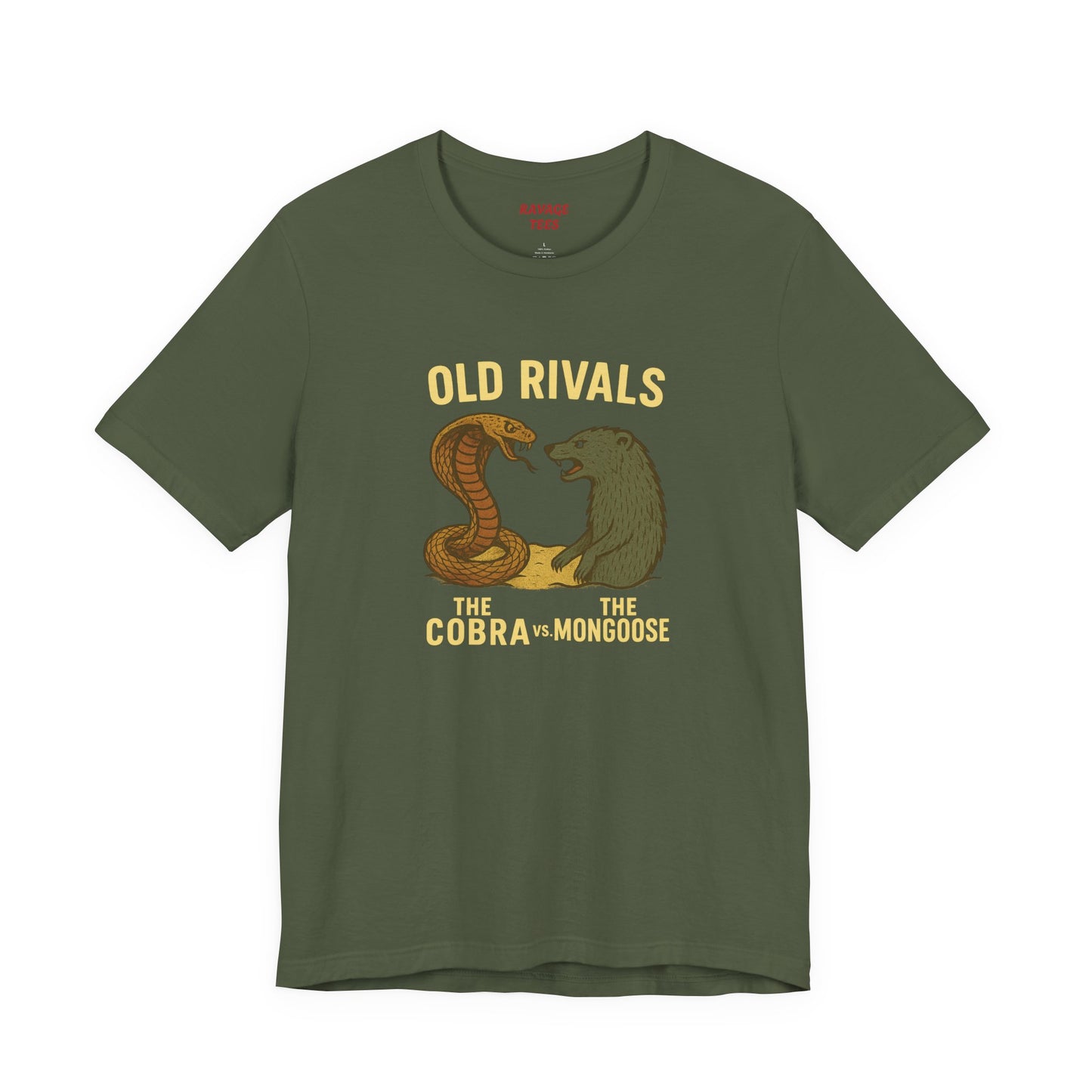 Vintage Rivalry Tee - Cobra vs Mongoose T-Shirt, Retro Graphic Outdoor Adventure Shirt, Perfect Gift for Animal Lovers