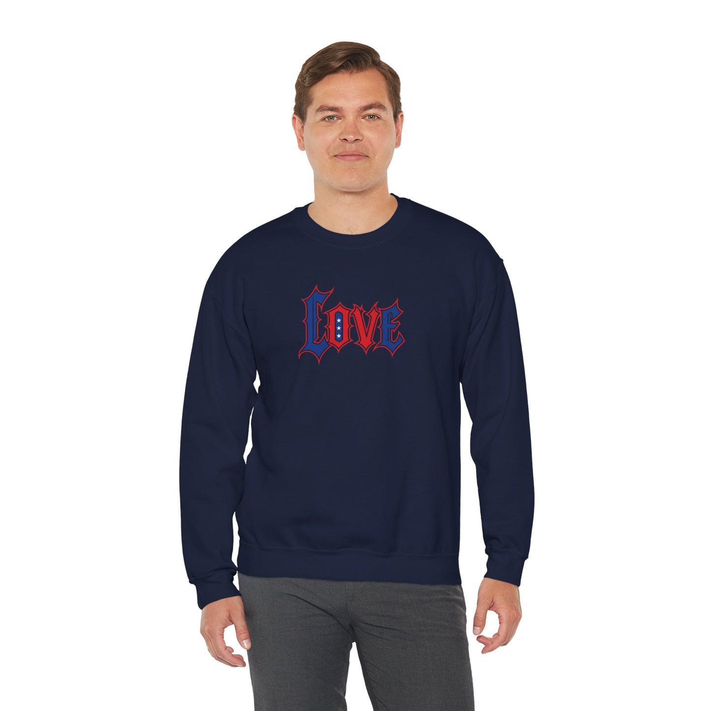 Patriotic Love Sweatshirt | Unisex Crewneck, Cozy Top for Celebrations, Gifts, Independence Day, Casual Style, Everyday Comfort