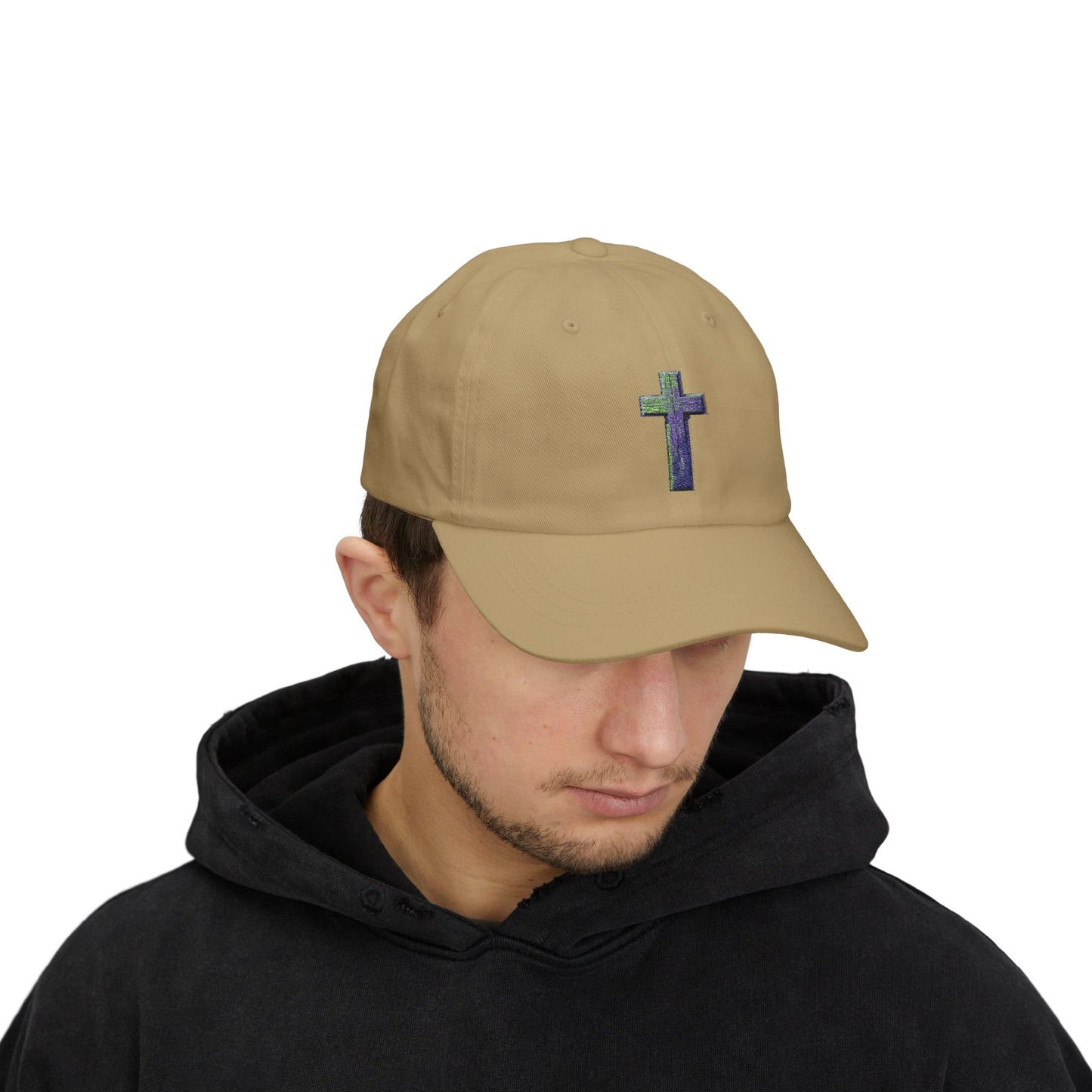 Classic Cap with Colorful Cross Design - Faith-Based Hat, Gift for Dads, Casual Wear, Stylish Accessory