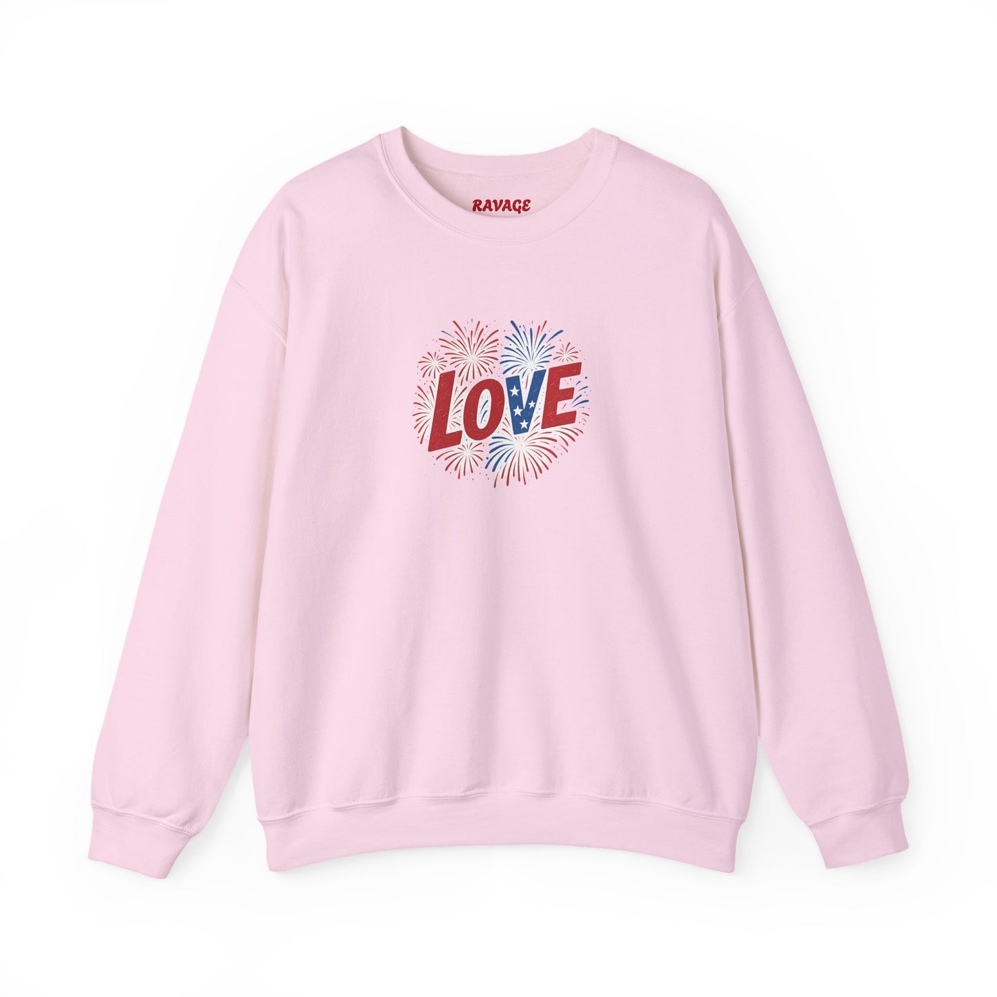 Patriotic Love Sweatshirt | Unisex Crewneck, Cozy Top for Celebrations, Gifts, Independence Day, Casual Style, Everyday Comfort