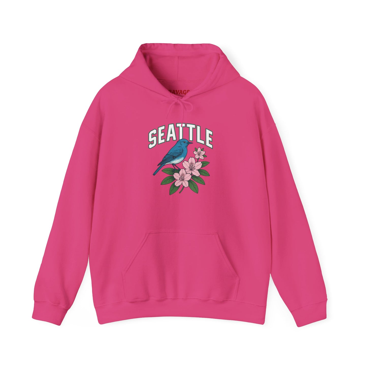 Seattle Bird & Floral Unisex Hoodie, Cozy Sweatshirt, Gift for Nature Lovers, Casual Wear, Travel Souvenir, Relaxed Style