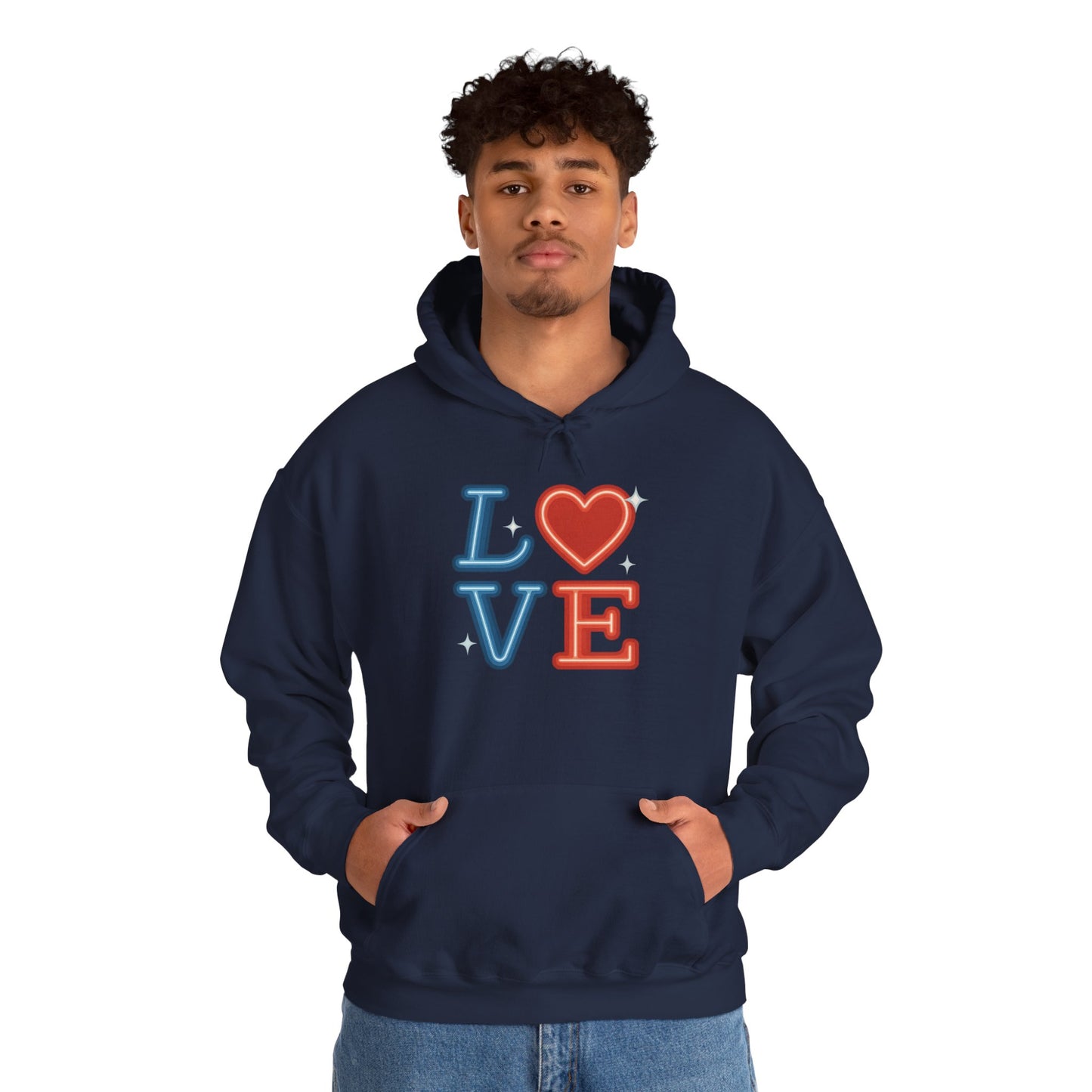 Unisex Hooded Sweatshirt with 'LOVE' Design - Cozy Gift for Friends, Valentine's Day, Casual Wear, Relaxation, Everyday Use