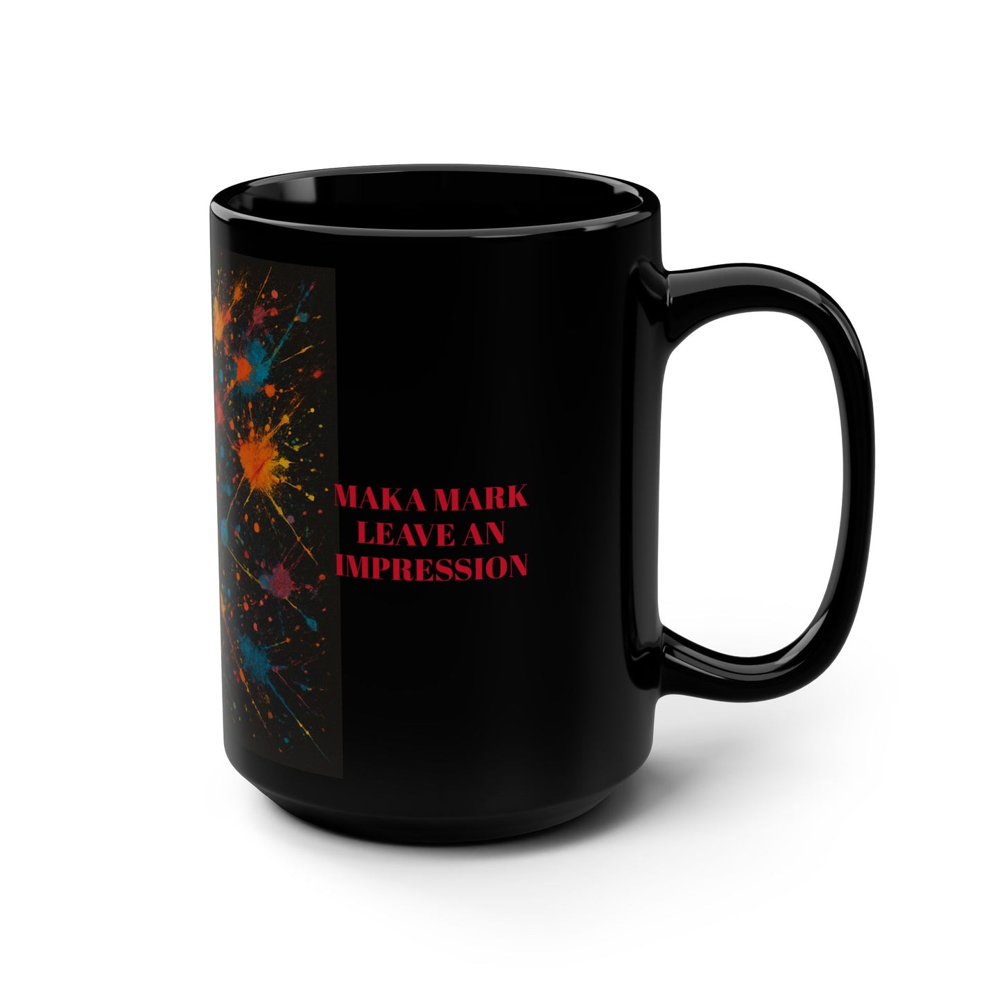 ART OF IMPACT Colorful Splash Inspiration Mug, Artistic Coffee Cup, Unique Art Print