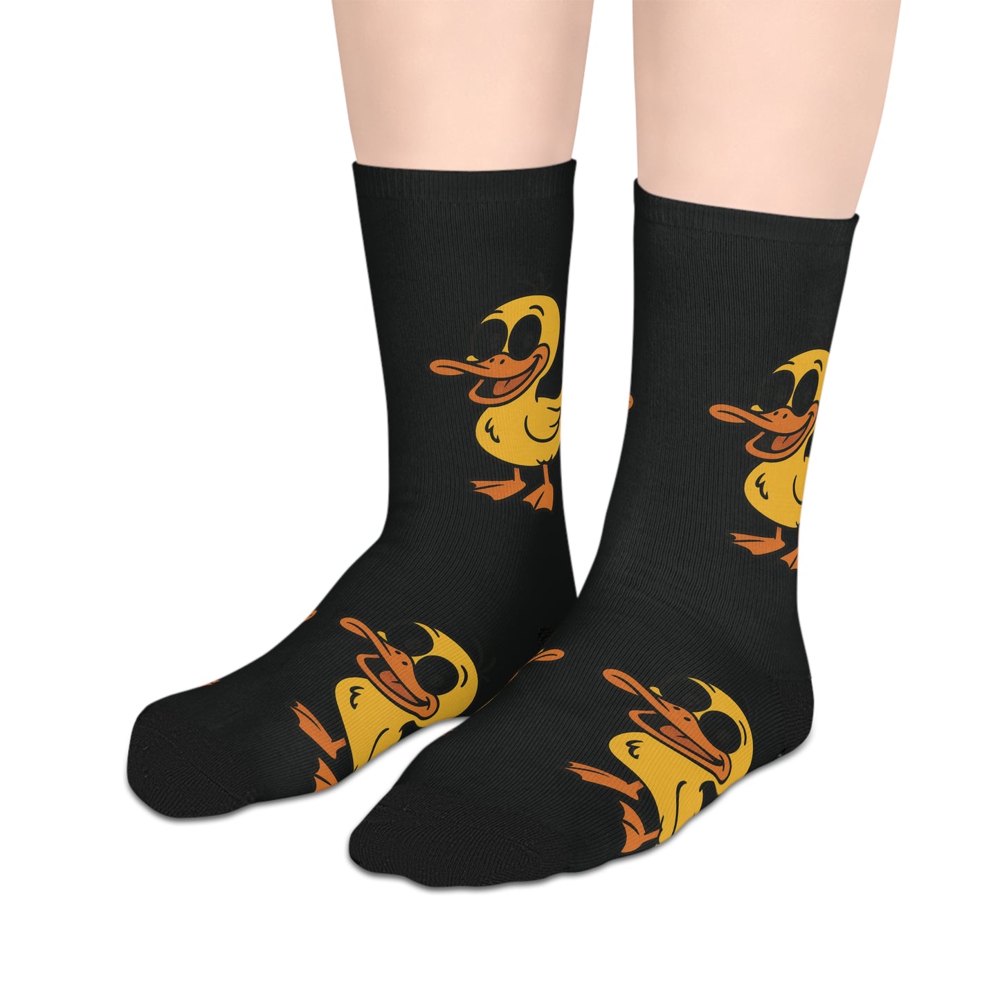 Cozy Duck Print Mid-Length Socks for Casual Comfort, Gift for Animal Lovers, Fun Everyday Wear, Perfect for Birthdays, Holidays
