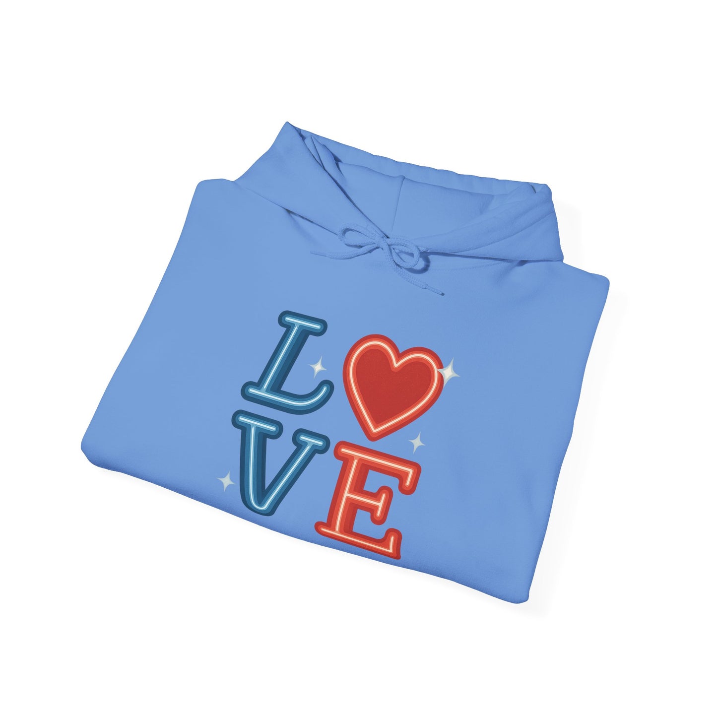 Unisex Hooded Sweatshirt with 'LOVE' Design - Cozy Gift for Friends, Valentine's Day, Casual Wear, Relaxation, Everyday Use
