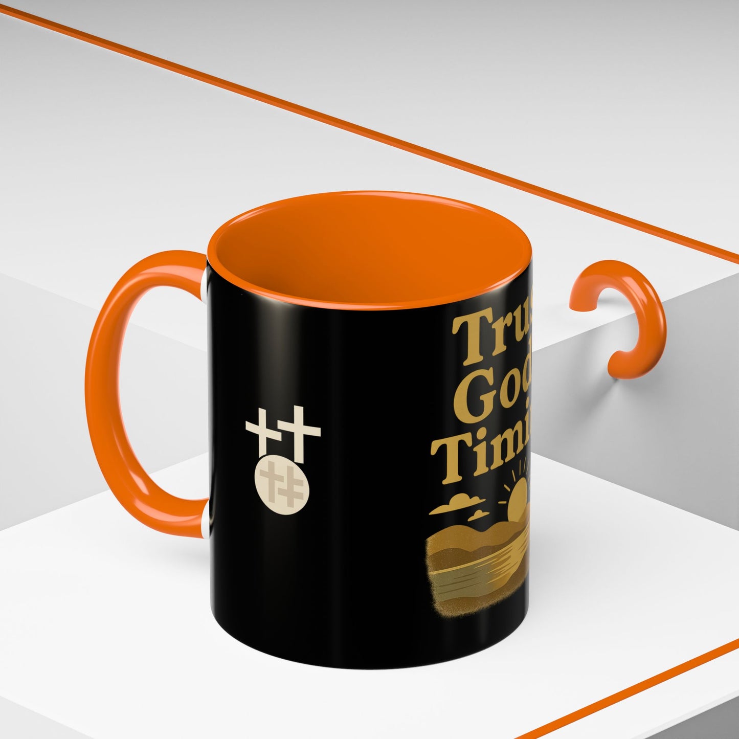 Trust God's Timing Christian Coffee Mug – Inspirational Accent Cup (11oz & 15oz), Faith-Based Gift for Coffee & Tea Lovers
