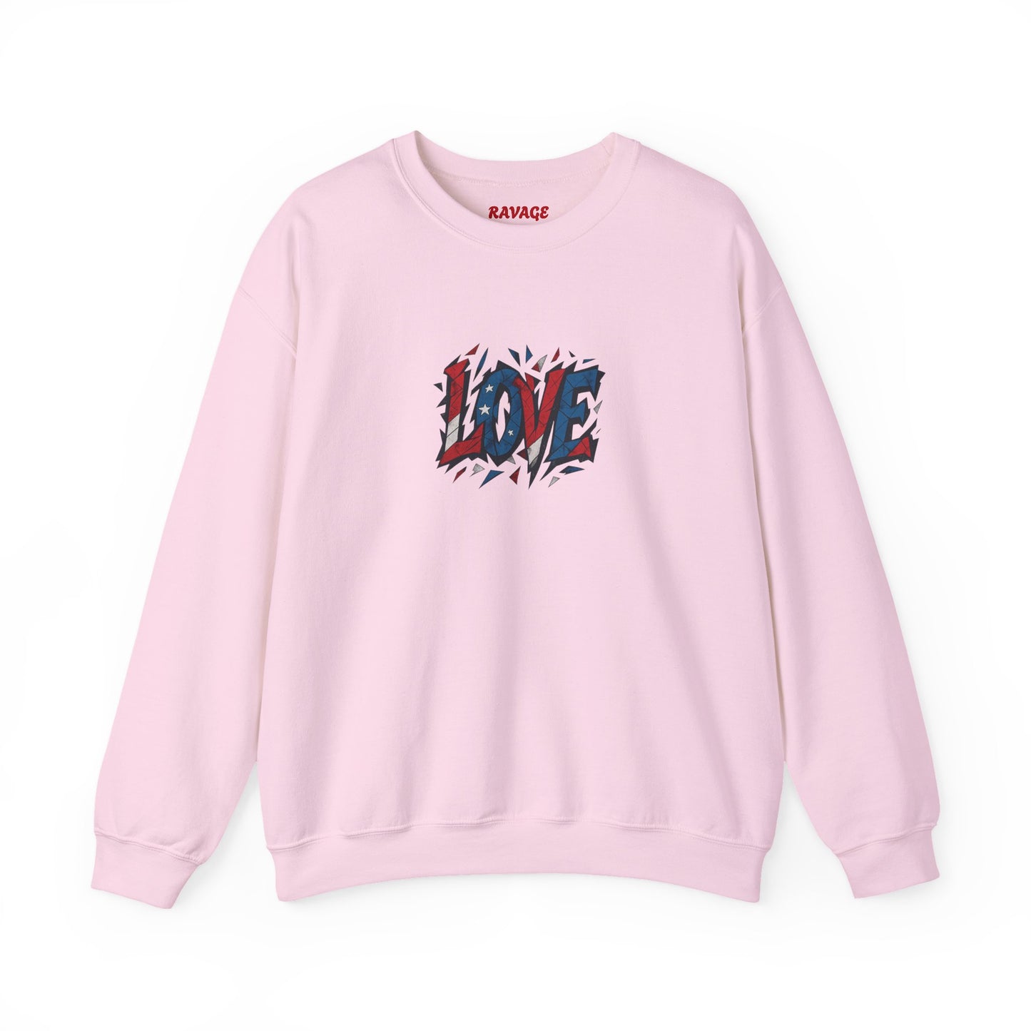 Patriotic Love Sweatshirt | Unisex Crewneck, Cozy Top for Celebrations, Gifts, Independence Day, Casual Style, Everyday Comfort