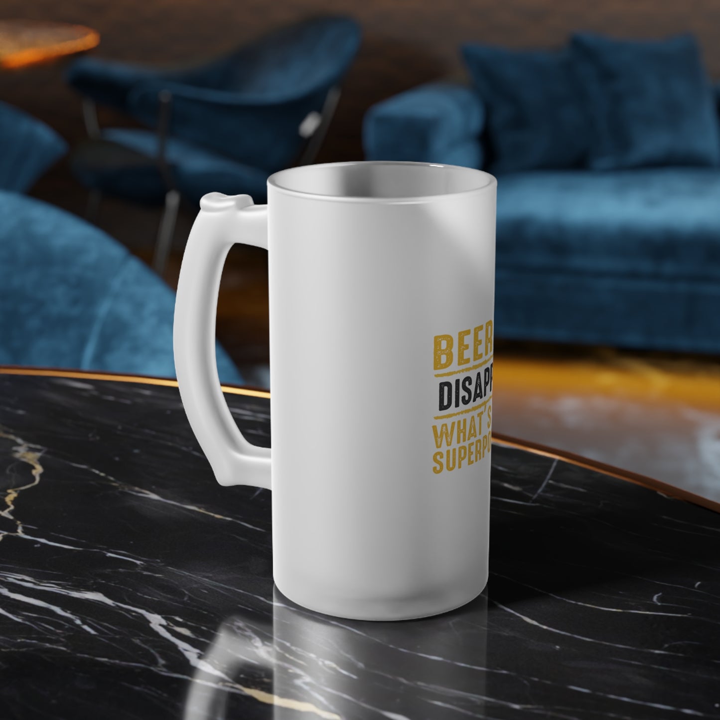 Frosted Glass Beer Mug - What's Your Superpower?
