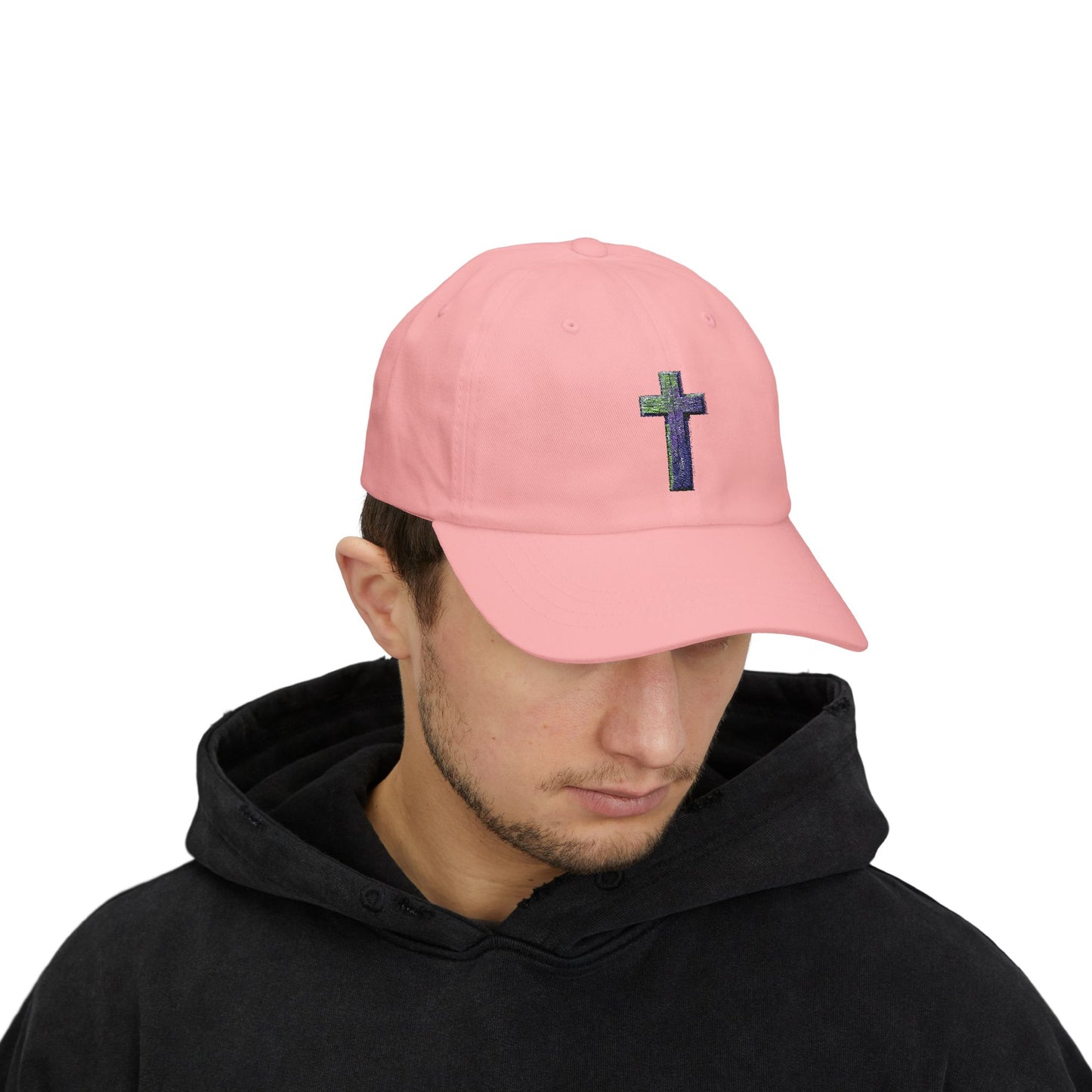 Classic Cap with Colorful Cross Design - Faith-Based Hat, Gift for Dads, Casual Wear, Stylish Accessory