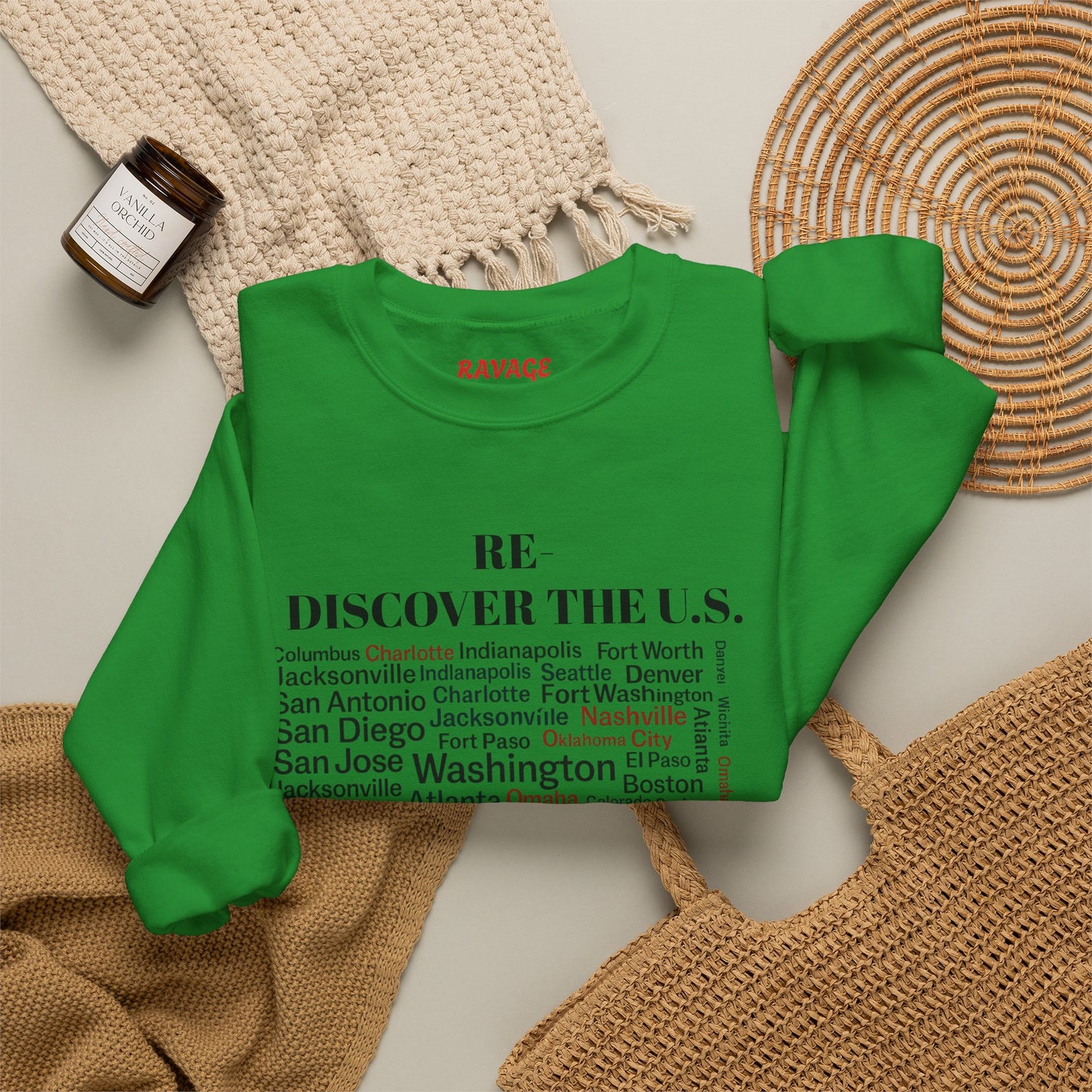 Re-Discover the U.S. Travel Enthusiast Sweatshirt, Cozy Crewneck, Explore America, Casual Wear