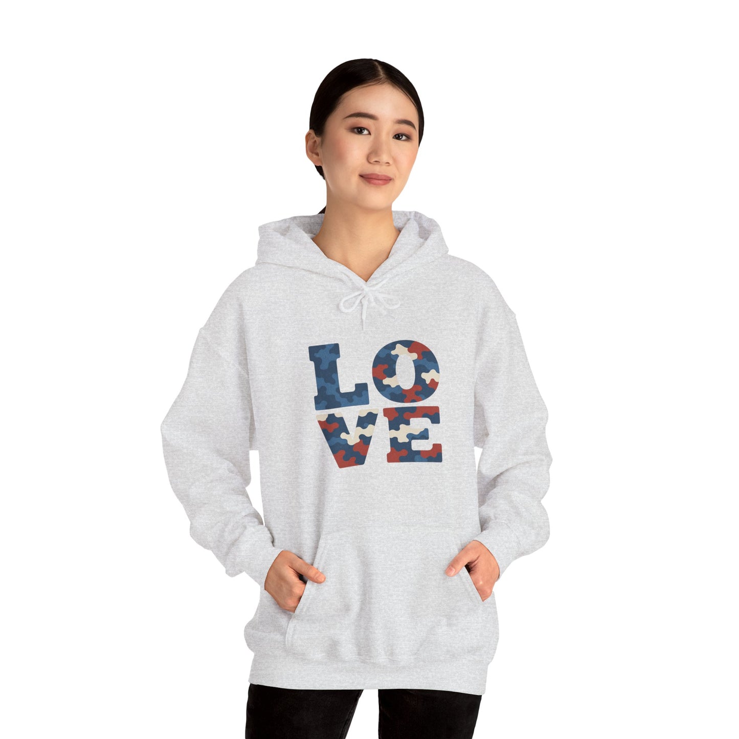 Unisex Hooded Sweatshirt with 'LOVE' Design - Cozy Gift for Friends, Valentine's Day, Casual Wear, Relaxation, Everyday Use