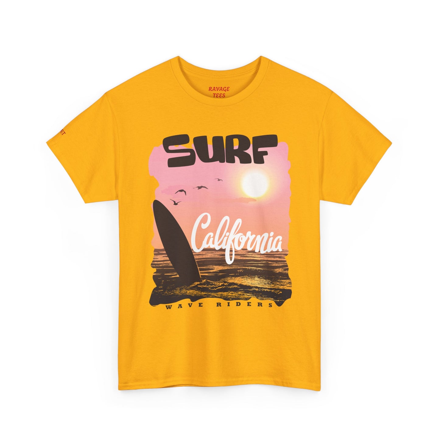 Surf California Suns Unisex Heavy Cotton Teet T-Shirt | Wave Riders Graphic Tee | Ravage Tees Beach & Surf Collection