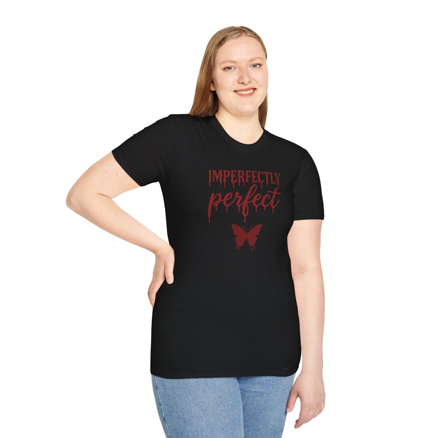 Imperfectly Perfect Unisex T-Shirt, Inspirational Tee, Gift for Her, Casual Wear, Butterfly Design, Everyday Comfort