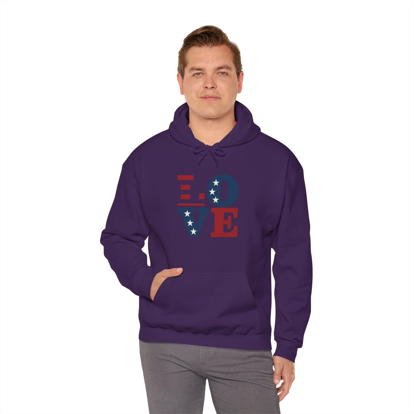 Unisex Hooded Sweatshirt with 'LOVE' Design - Cozy Gift for Friends, Valentine's Day, Casual Wear, Relaxation, Everyday Use