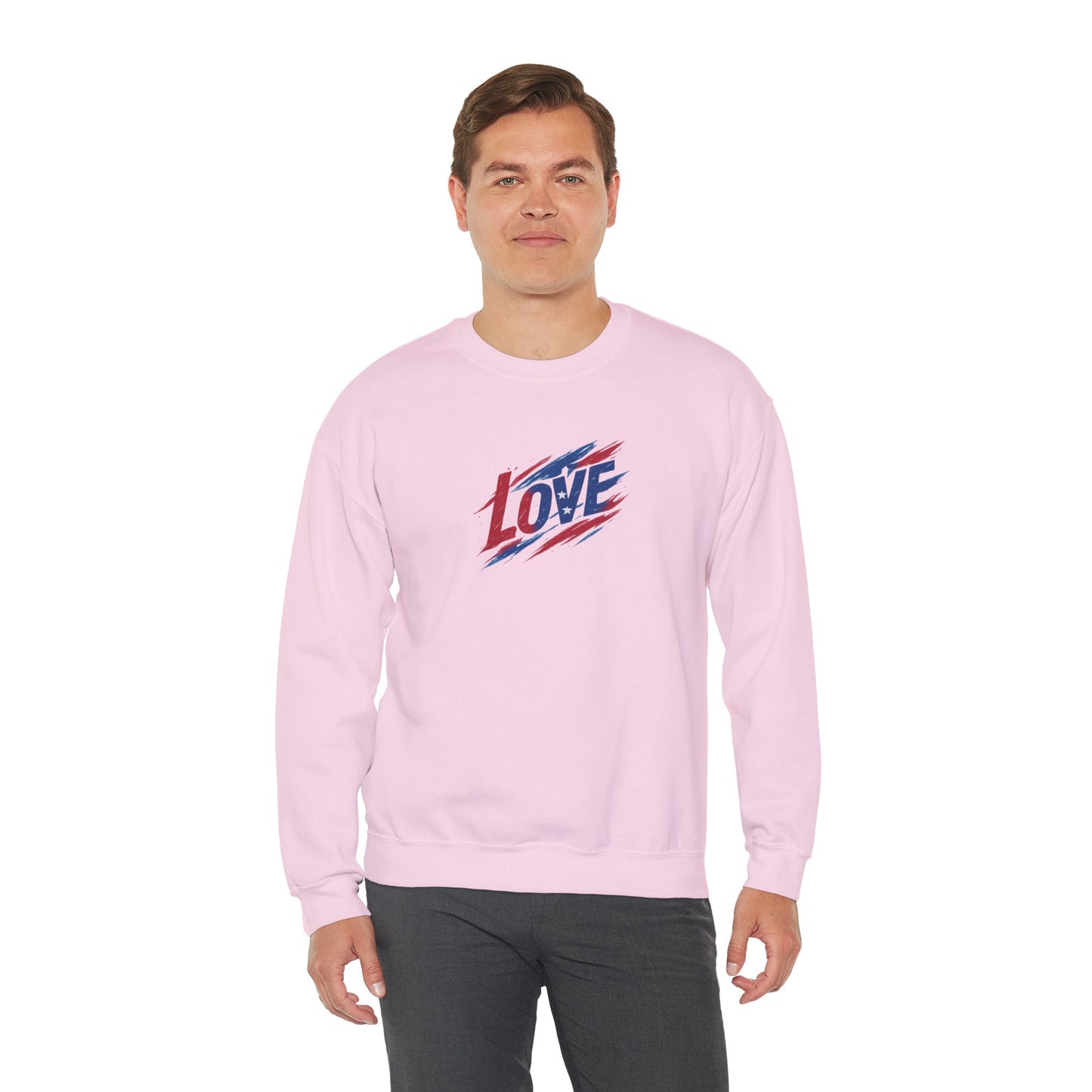 Patriotic Love Sweatshirt | Unisex Crewneck, Cozy Top for Celebrations, Gifts, Independence Day, Casual Style, Everyday Comfort