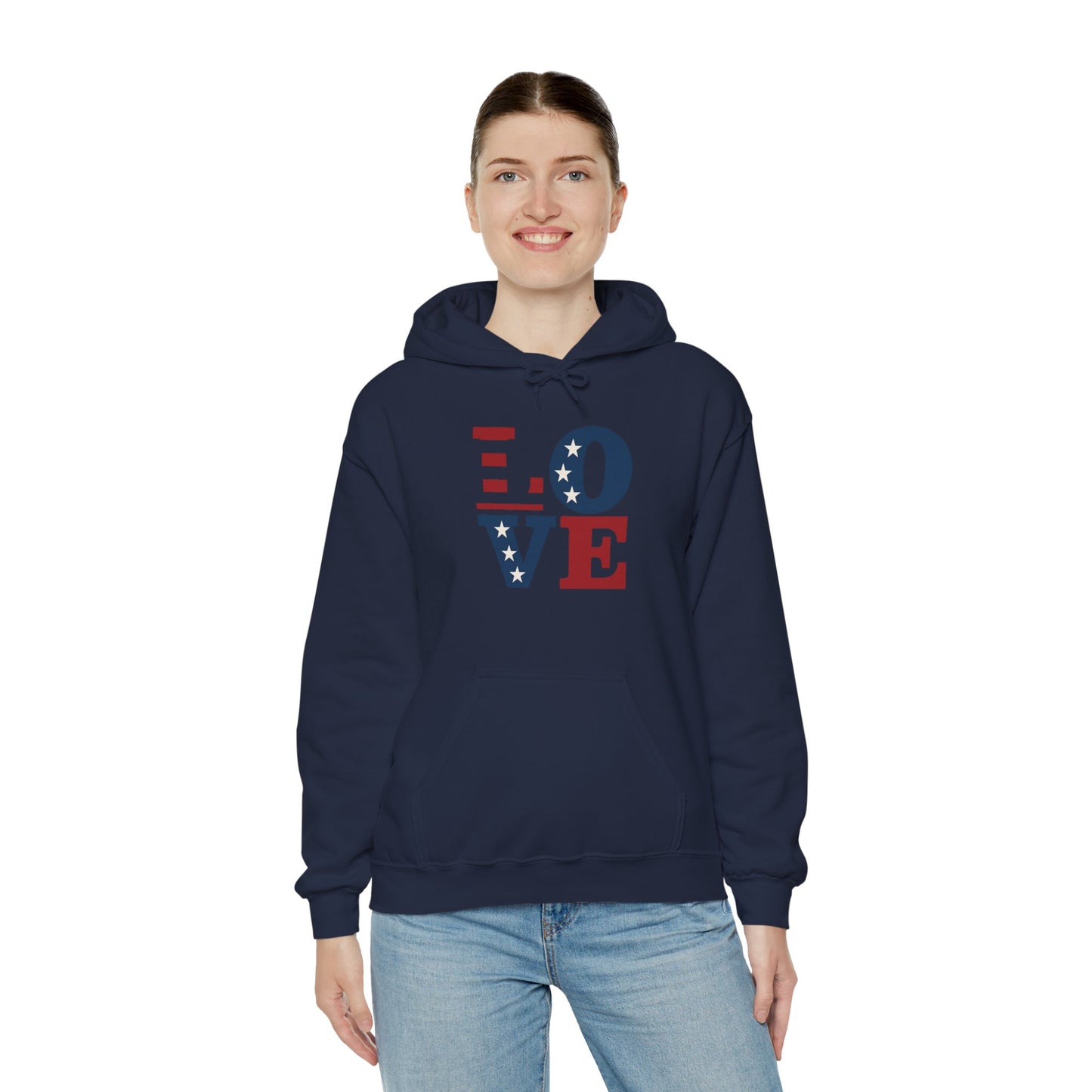 Unisex Hooded Sweatshirt with 'LOVE' Design - Cozy Gift for Friends, Valentine's Day, Casual Wear, Relaxation, Everyday Use
