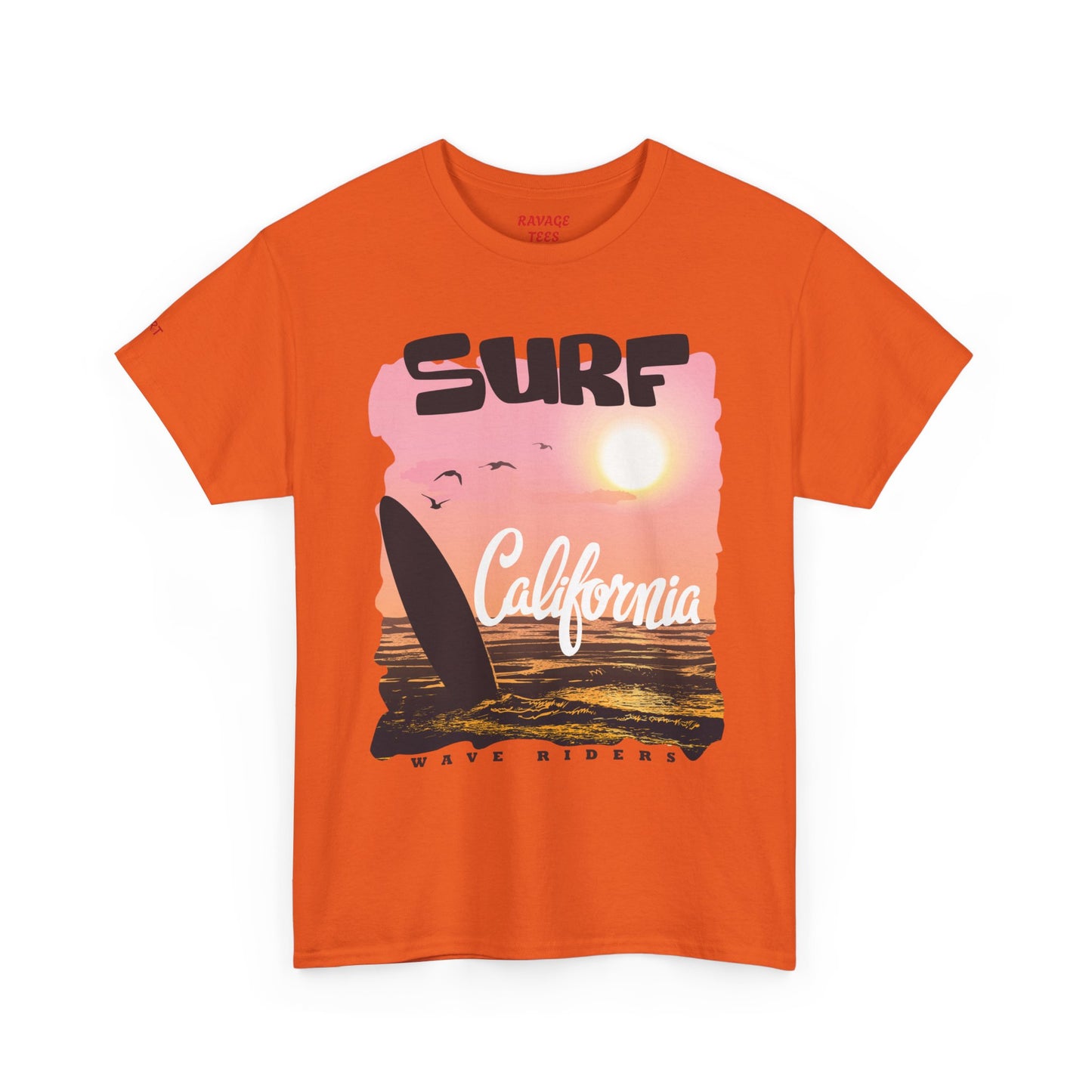 Surf California Suns Unisex Heavy Cotton Teet T-Shirt | Wave Riders Graphic Tee | Ravage Tees Beach & Surf Collection