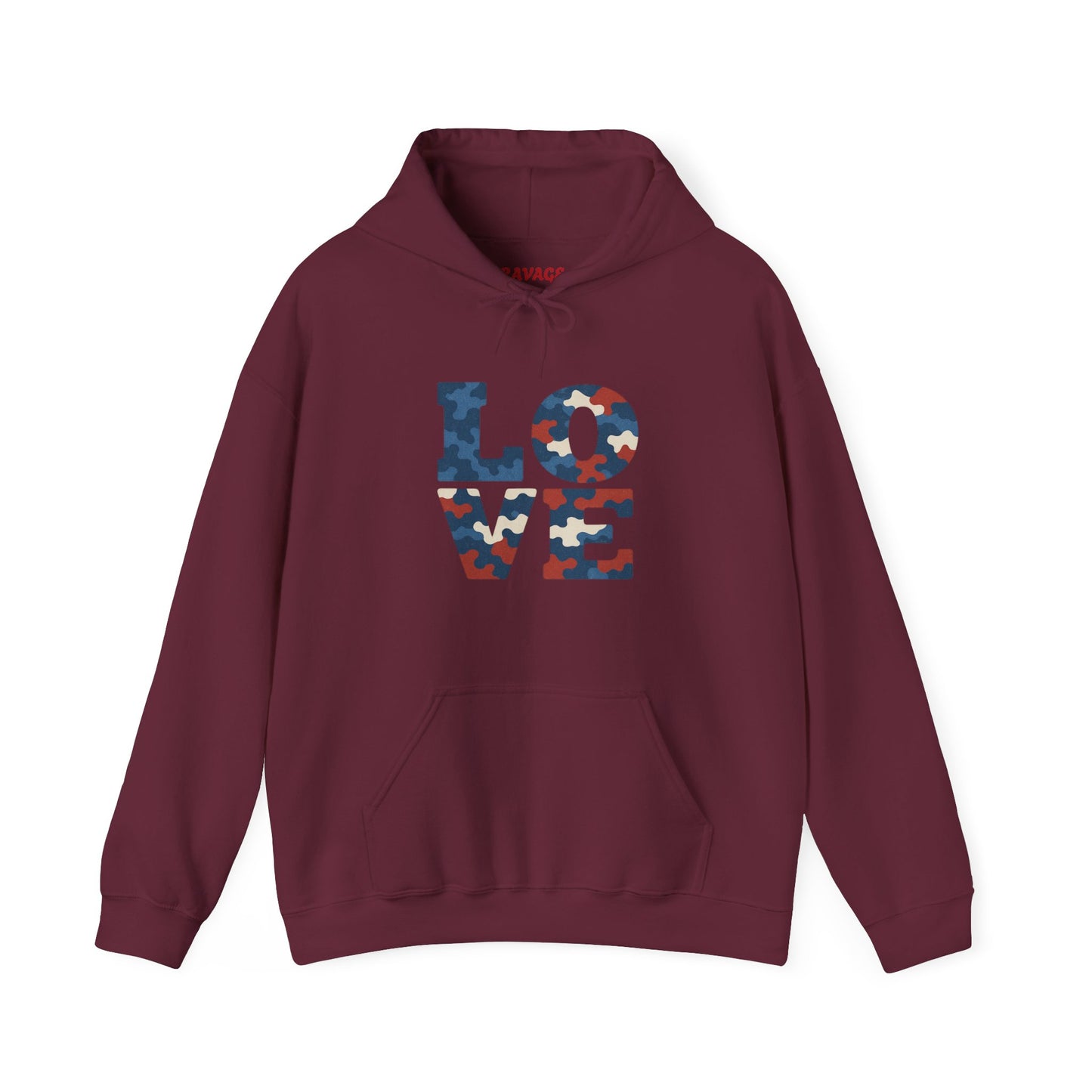 Unisex Hooded Sweatshirt with 'LOVE' Design - Cozy Gift for Friends, Valentine's Day, Casual Wear, Relaxation, Everyday Use
