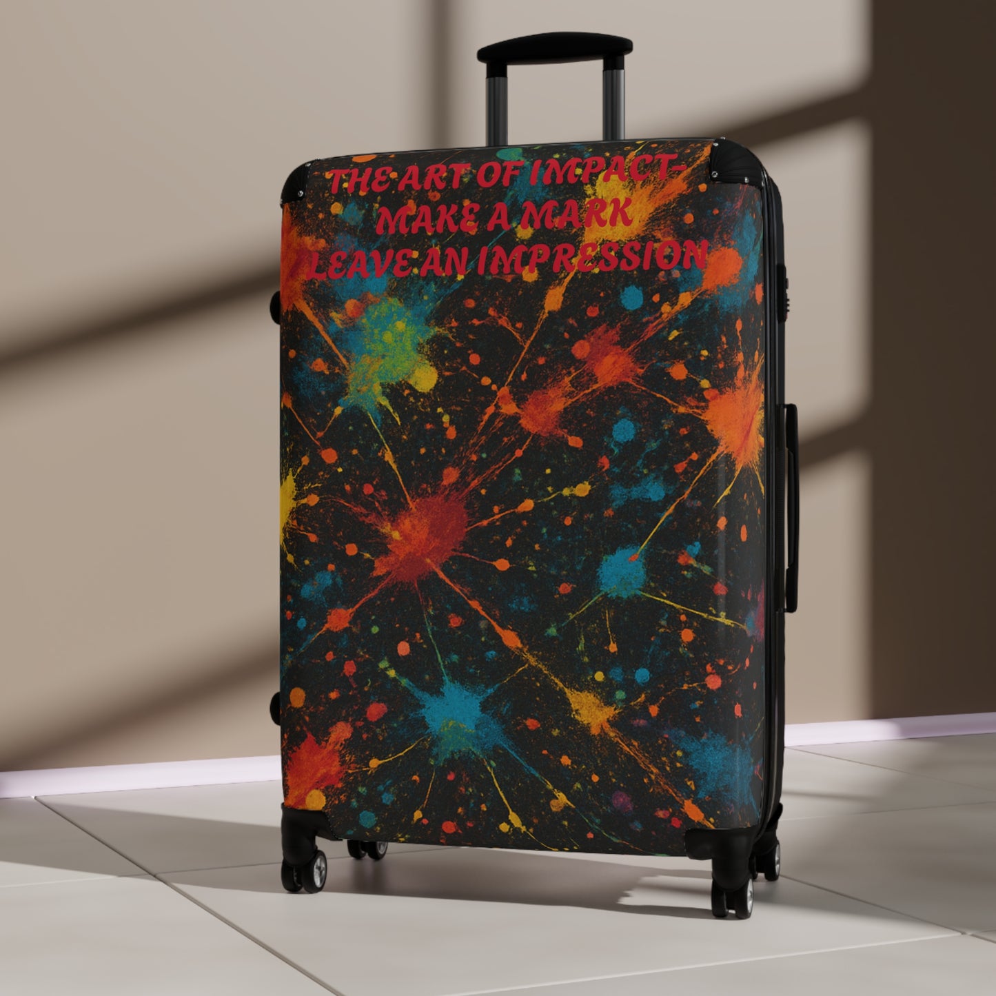 Vibrant Travel Suitcase - Make a Mark, Leave an Impression, Luggage, Vacation Gear, Gift for Travelers, Bold Baggage