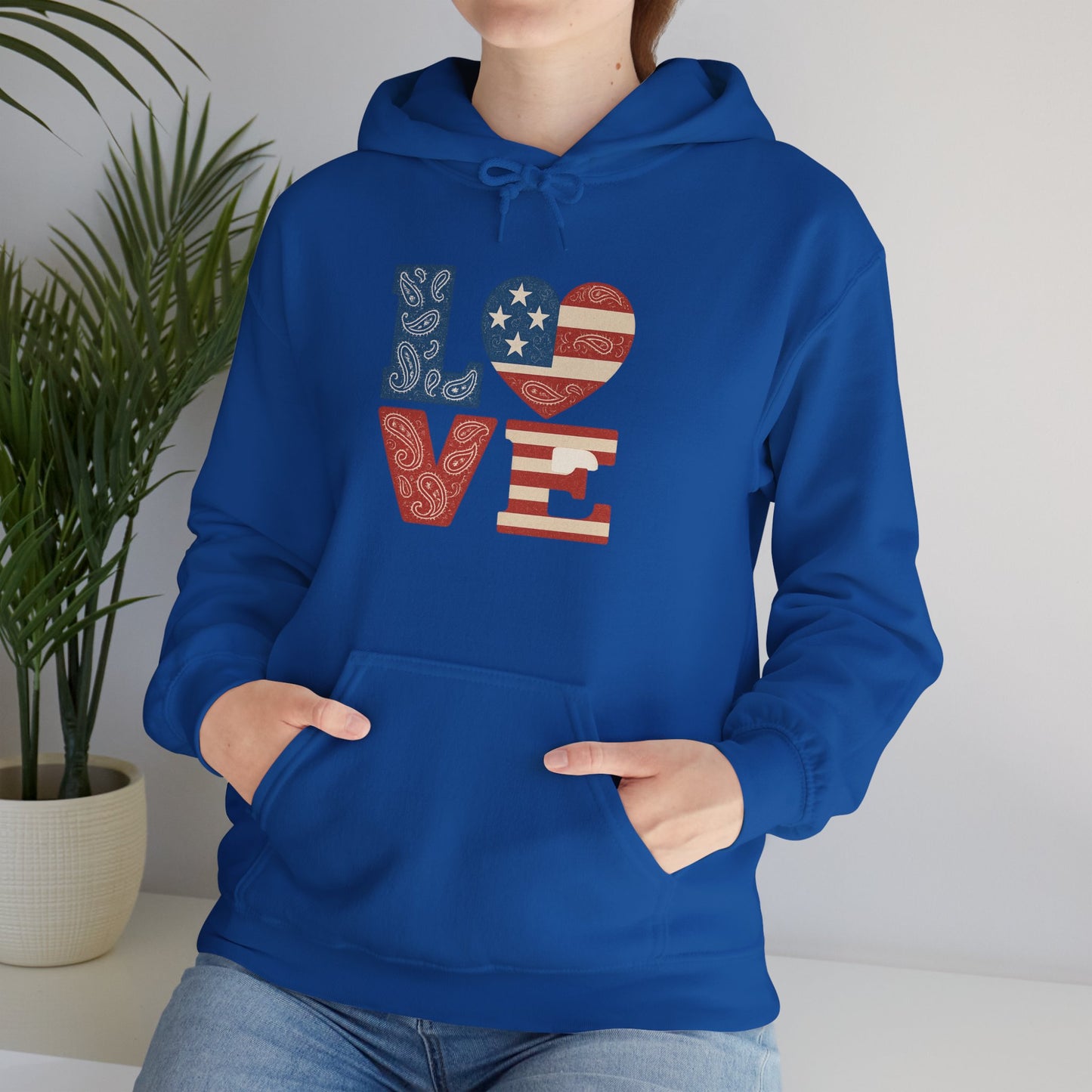 Unisex Hooded Sweatshirt with 'LOVE' Design - Cozy Gift for Friends, Valentine's Day, Casual Wear, Relaxation, Everyday Use