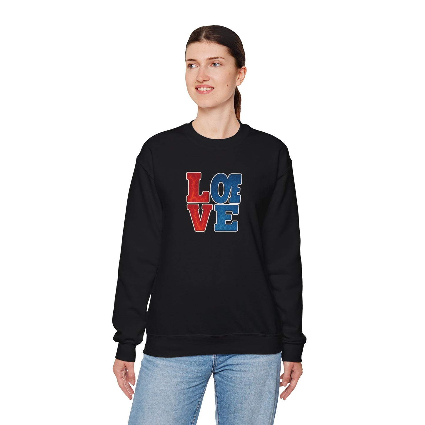 Patriotic Love Sweatshirt | Unisex Crewneck, Cozy Top for Celebrations, Gifts, Independence Day, Casual Style, Everyday Comfort