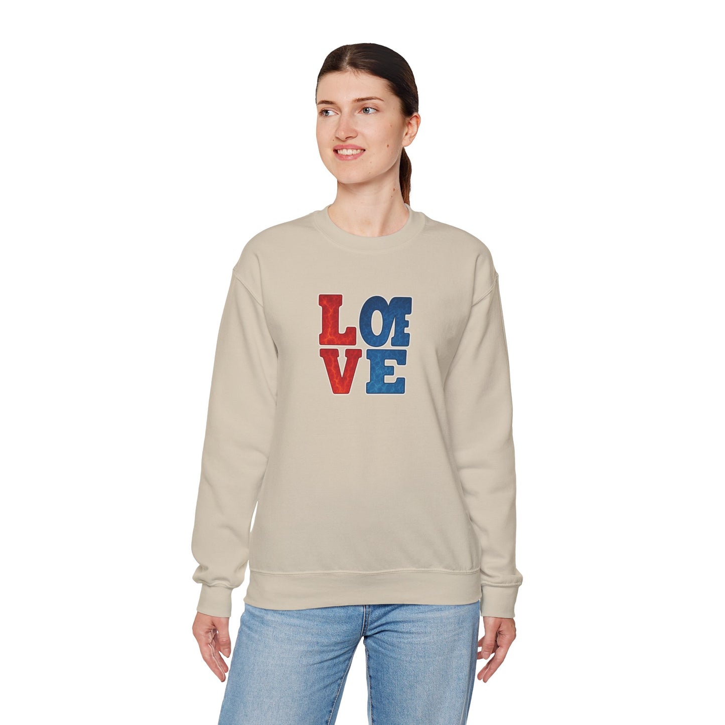 Patriotic Love Sweatshirt | Unisex Crewneck, Cozy Top for Celebrations, Gifts, Independence Day, Casual Style, Everyday Comfort