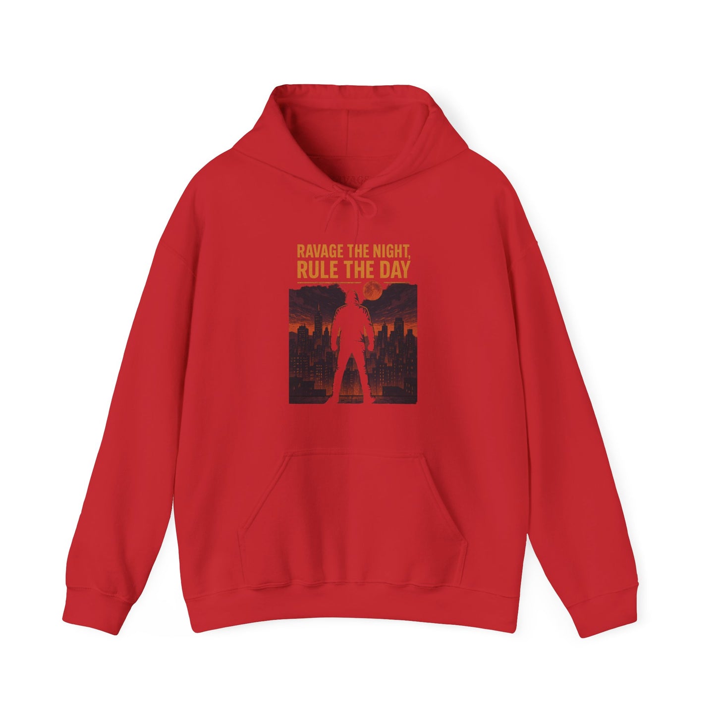 RAVAGE THE NIGHT RULE THE DAY Hoodie – Urban Adventure Graphic Sweatshirt, Cool Unisex Streetwear, Casual Wear, Unique Gifthion
