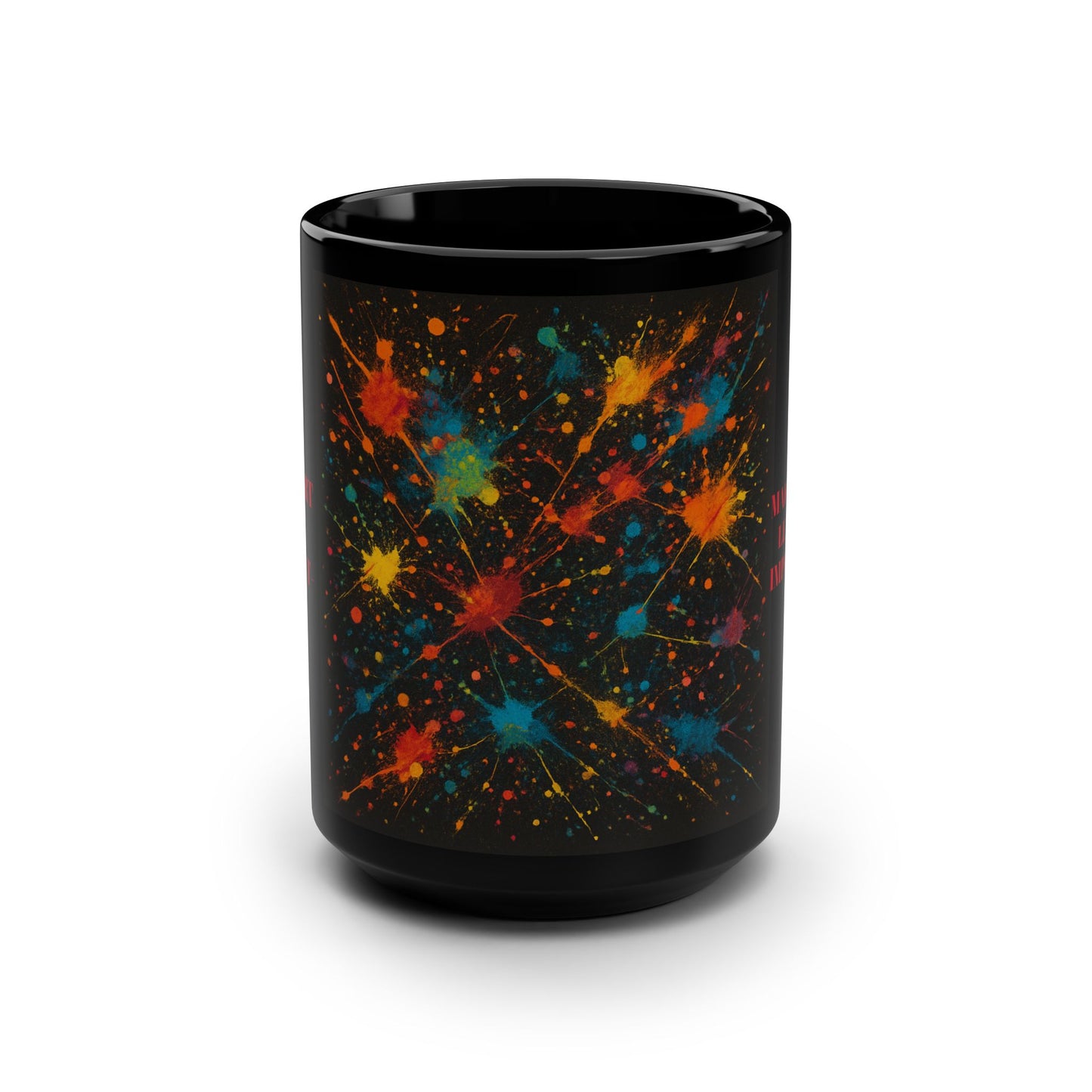 ART OF IMPACT Colorful Splash Inspiration Mug, Artistic Coffee Cup, Unique Art Print