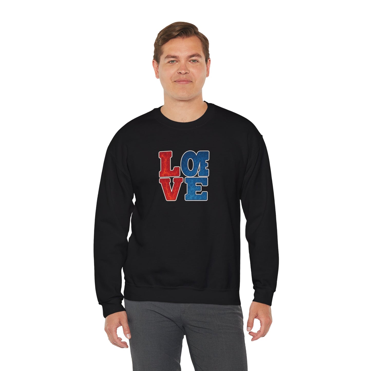 Patriotic Love Sweatshirt | Unisex Crewneck, Cozy Top for Celebrations, Gifts, Independence Day, Casual Style, Everyday Comfort