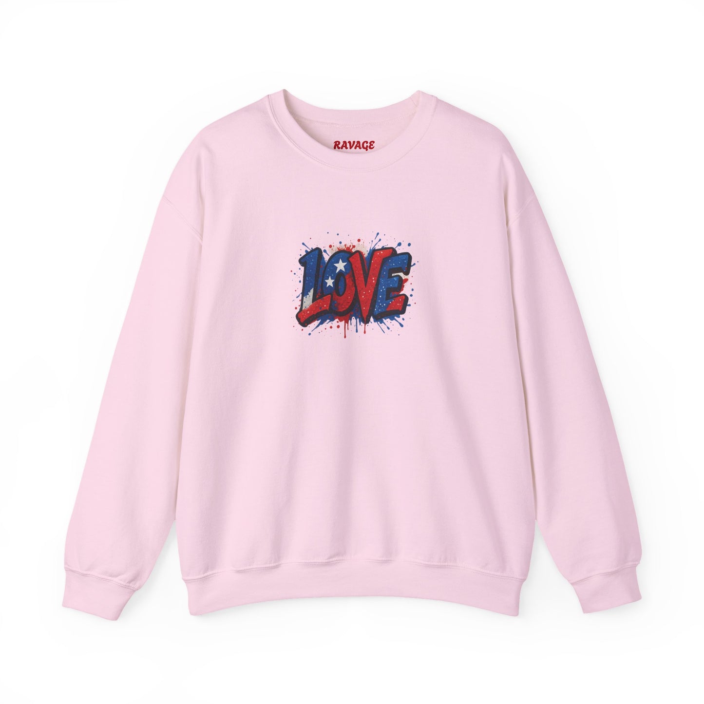 Patriotic Love Sweatshirt | Unisex Crewneck, Cozy Top for Celebrations, Gifts, Independence Day, Casual Style, Everyday Comfort