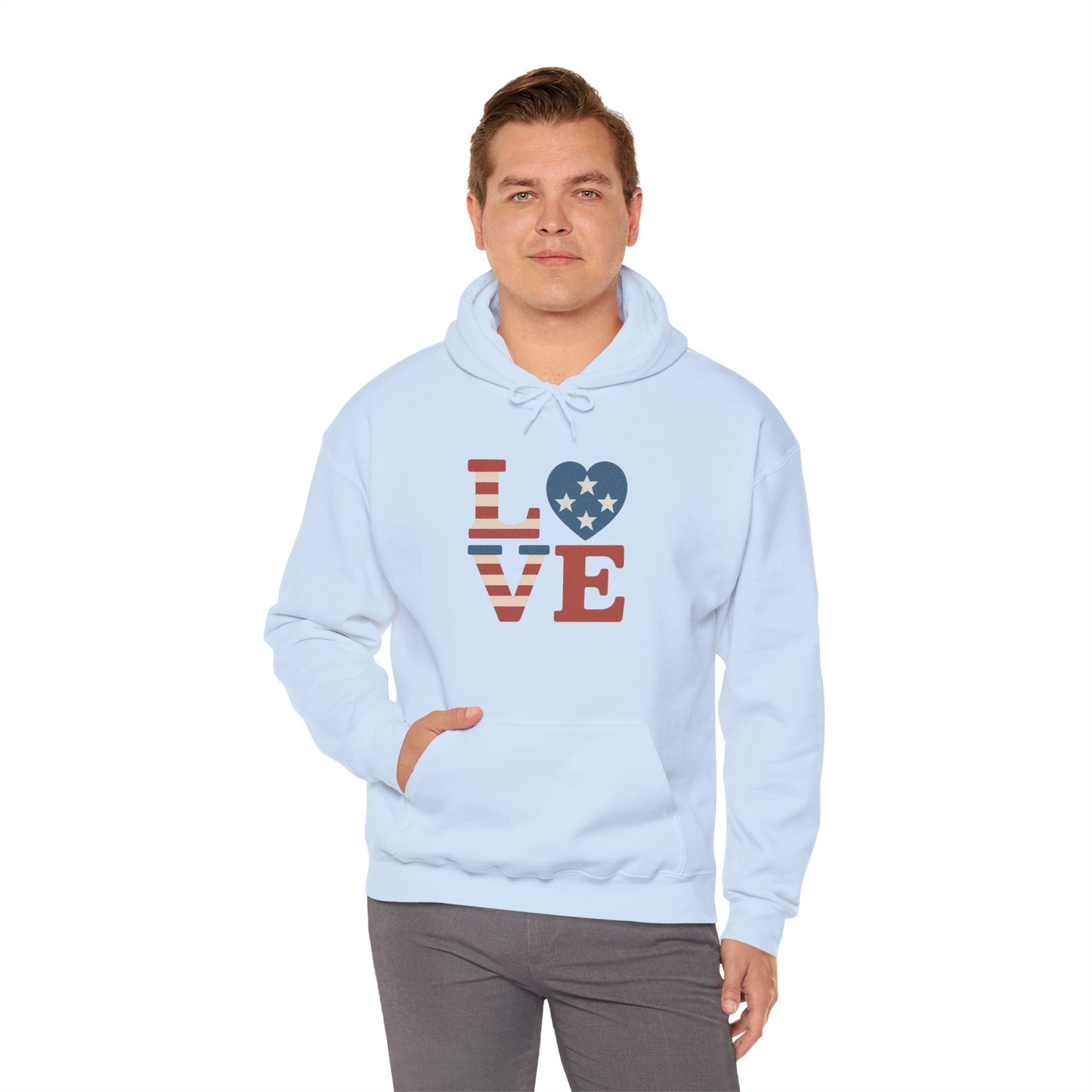 Unisex Hooded Sweatshirt with 'LOVE' Design - Cozy Gift for Friends, Valentine's Day, Casual Wear, Relaxation, Everyday Use