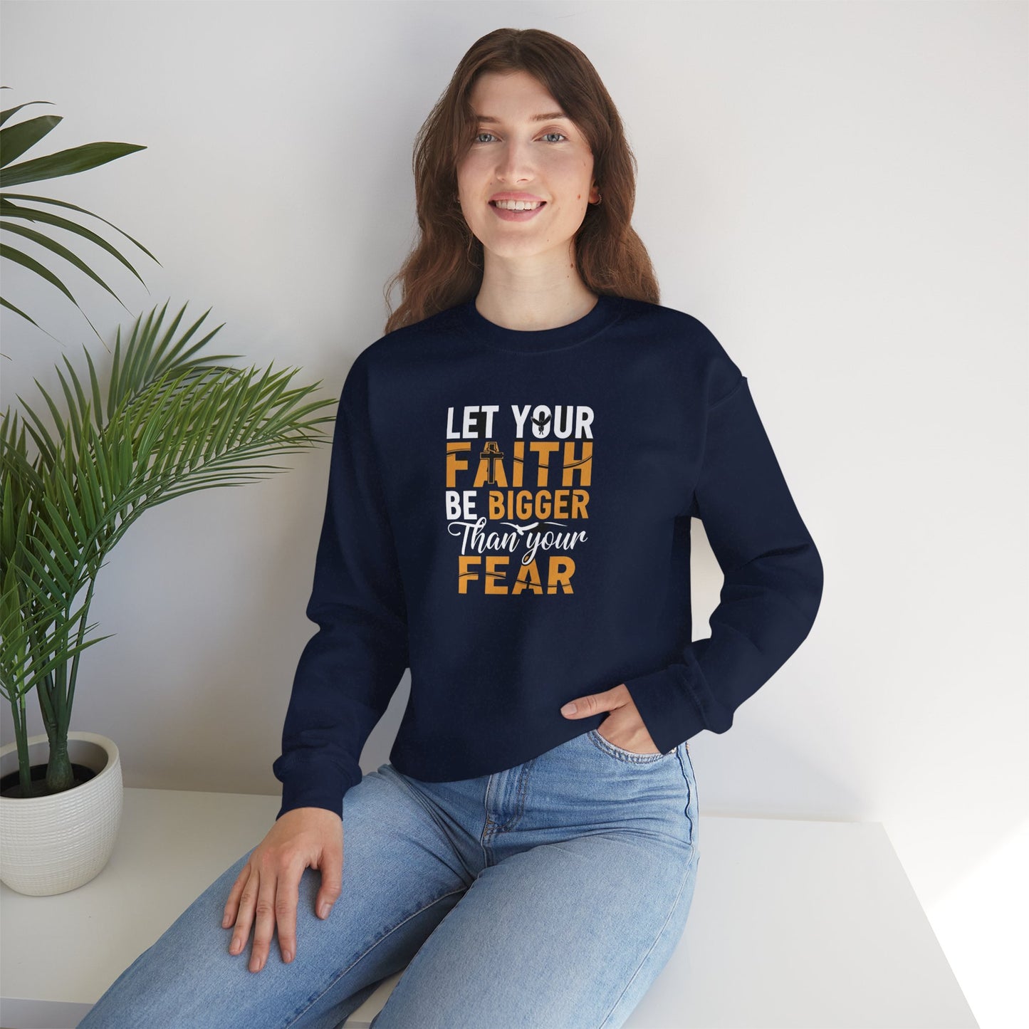 Faith Over Fear Crewneck Sweatshirt | Christian Apparel, Inspirational Gift, Cozy Casual Wear, Religious Sweatshirt, Unisex Fashion