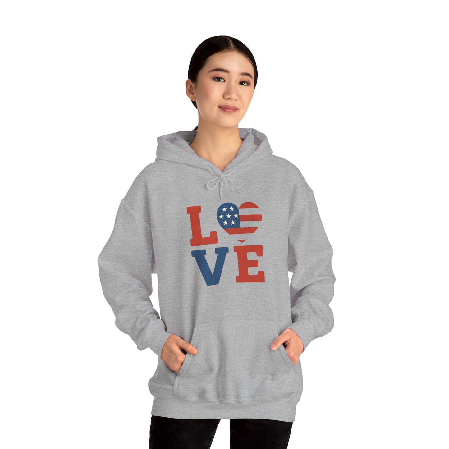 Unisex Hooded Sweatshirt with 'LOVE' Design - Cozy Gift for Friends, Valentine's Day, Casual Wear, Relaxation, Everyday Use