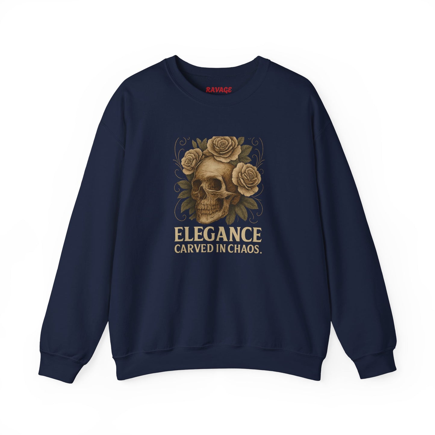 ELEGANCE CARVED IN CHAOS Unisex Crewneck Sweatshirt – Heavy Blend Pullover for Casual Wear | Cozy Streetwear Gift for Her, Feminist Fashion Statement