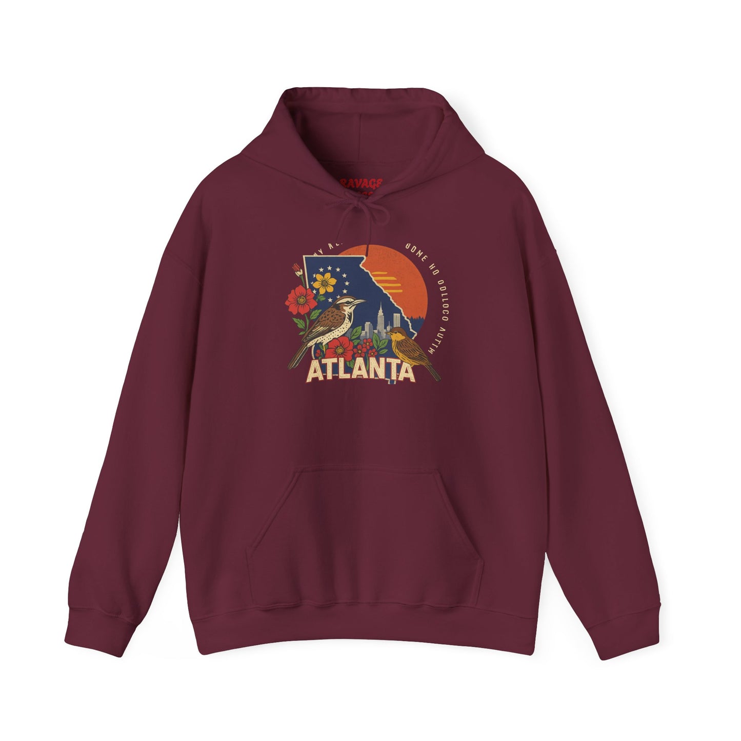 Atlanta Vintage Hoodie | Retro Style Hooded Sweatshirt, Cozy Fall & Winter Wear, Travel Gift for Atlanta Lovers