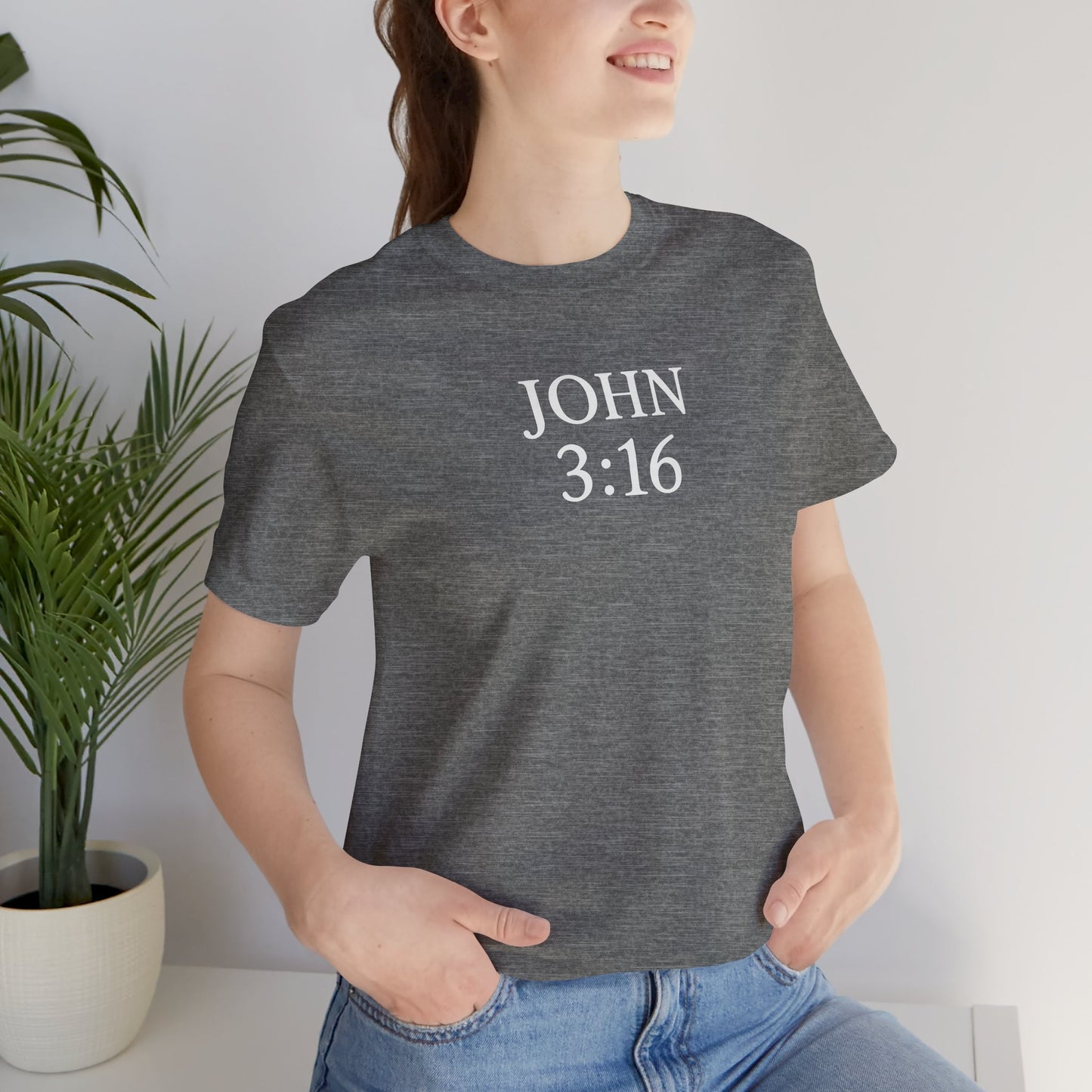 **JOHN 3:16 Faith-Inspired Unisex Tee – Christian Scripture T-Shirt, Religious Apparel, Inspirational Gift, Bible Verse Faith Shirt**
