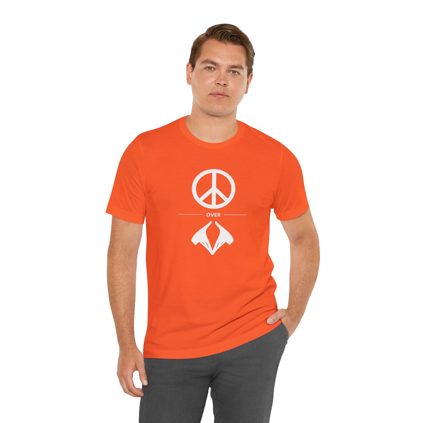 Peace Sign Unisex Jersey Tee, Casual Wear, Gift for Friends, Summer Fashion, Festival Outfit, Eco-Friendly Apparel