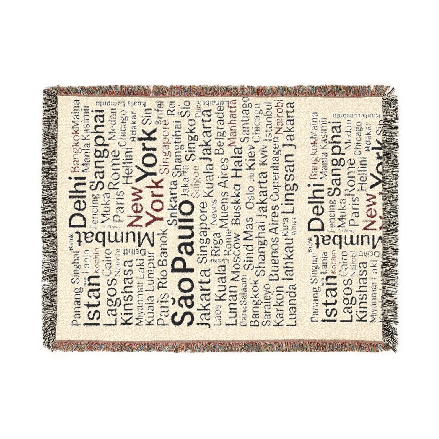Cozy Woven Blanket with City Map Design, Perfect for Home Decor, Gift for Travelers, Unique Keepsake