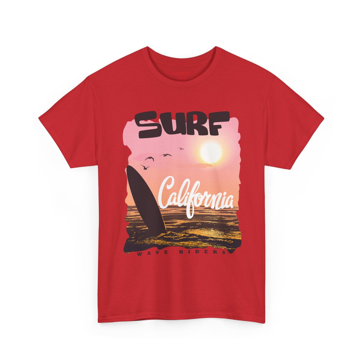 Surf California Suns Unisex Heavy Cotton Teet T-Shirt | Wave Riders Graphic Tee | Ravage Tees Beach & Surf Collection