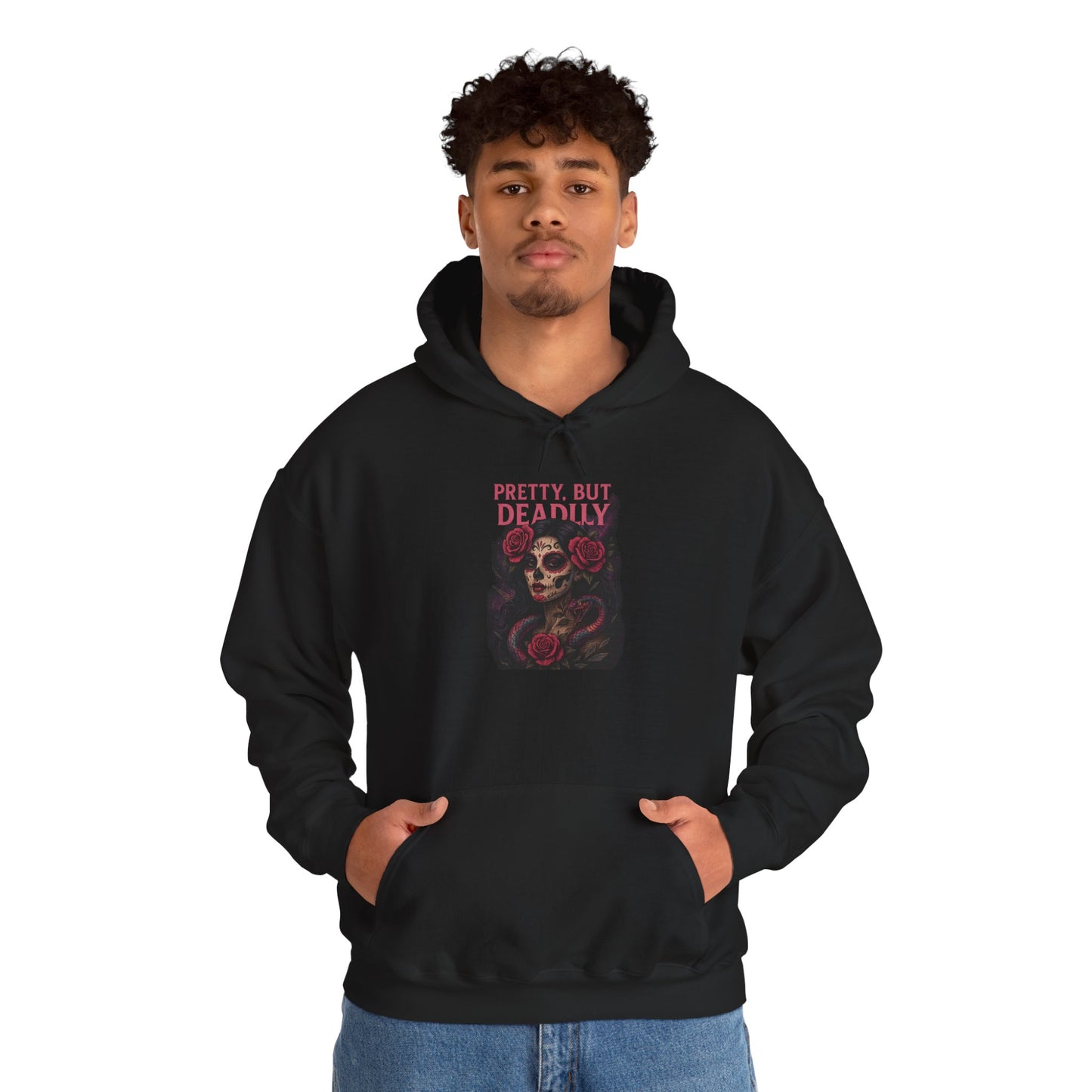 PRETTY BUT DEADLY Graphic Hoodie – Unisex Pullover Sweatshirt for Nature Lovers | Cozy Streetwear for Spring, Casual Wear & Eco-Friendly Gifts