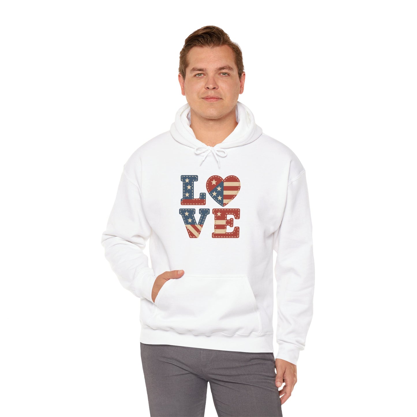 Unisex Hooded Sweatshirt with 'LOVE' Design - Cozy Gift for Friends, Valentine's Day, Casual Wear, Relaxation, Everyday Use